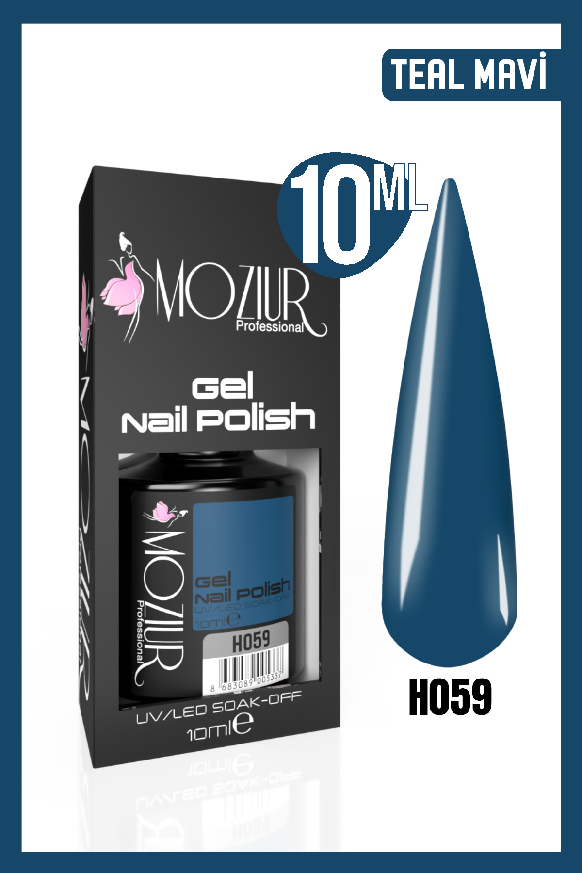 MOZIUR Kalıcı Oje Uv Led H059 (MAVİ SERİSİ) 10ml — سرمهای 8683089004750