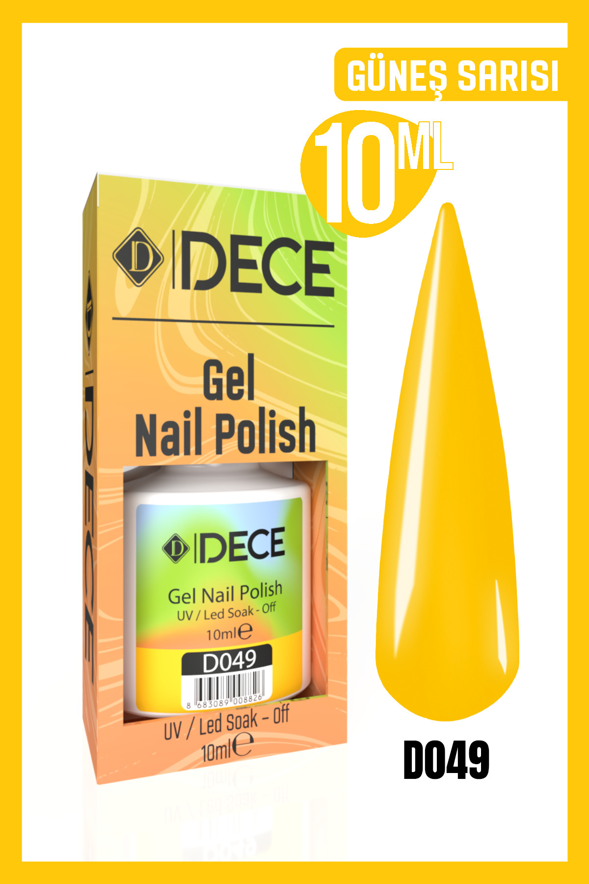 Kalıcı Oje Uv Led D049 (SARI SERİSİ) 10ml — زرد 8683089008345004