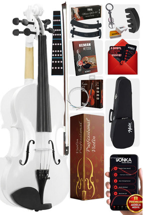 Midex Hga44wh Beyaz 4/4 Tam Boy Keman Seti (çanta Yay Reçine)