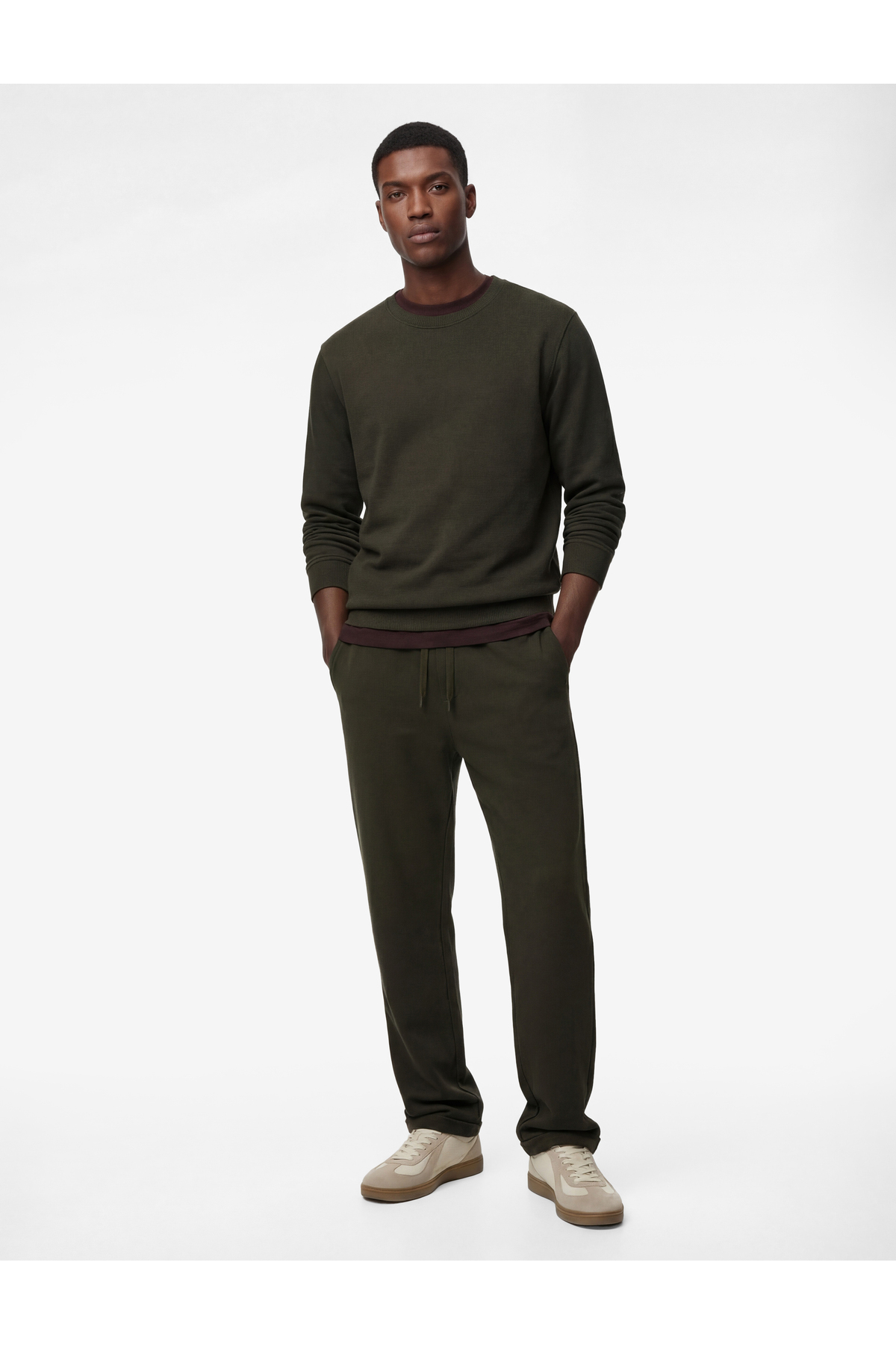 Koton Straight Fit Cepli Duble Paça Beli Bağcıklı Pantolon — سبز 6SAM40012HK