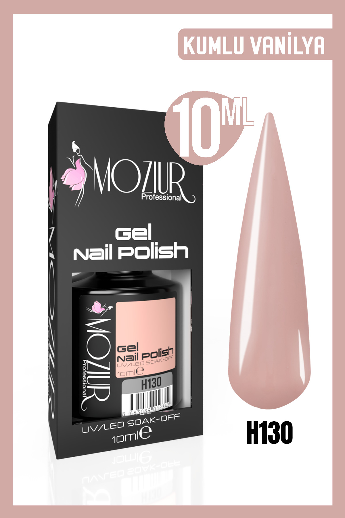 MOZIUR Kalıcı Oje Uv Led H130 (NUDE SERİSİ) 10ml — رنگارنگ 8683089012311