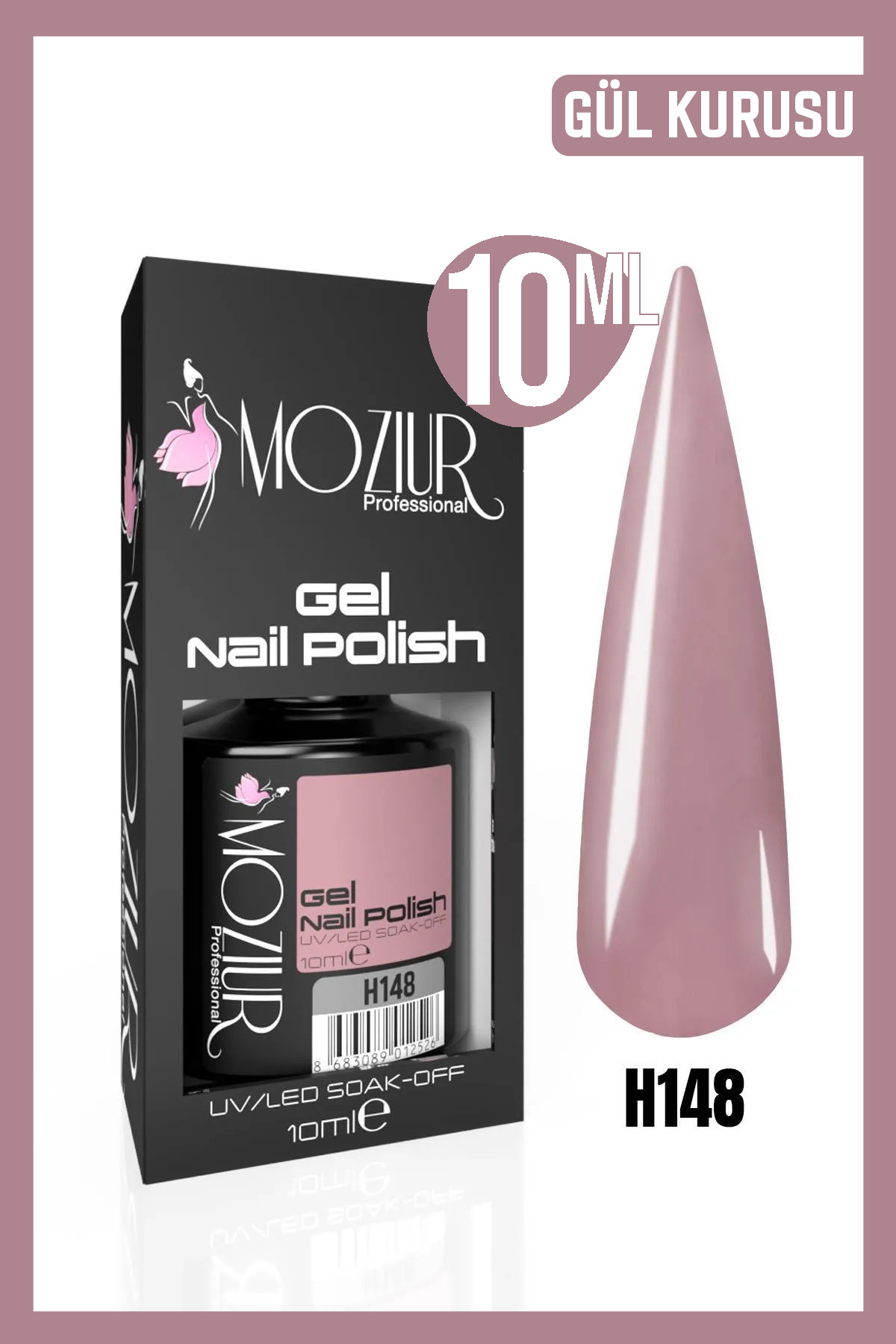 MOZIUR Kalıcı Oje Uv Led H148 (GÜL KURUSU) 10ml — صورتی 8683089012311