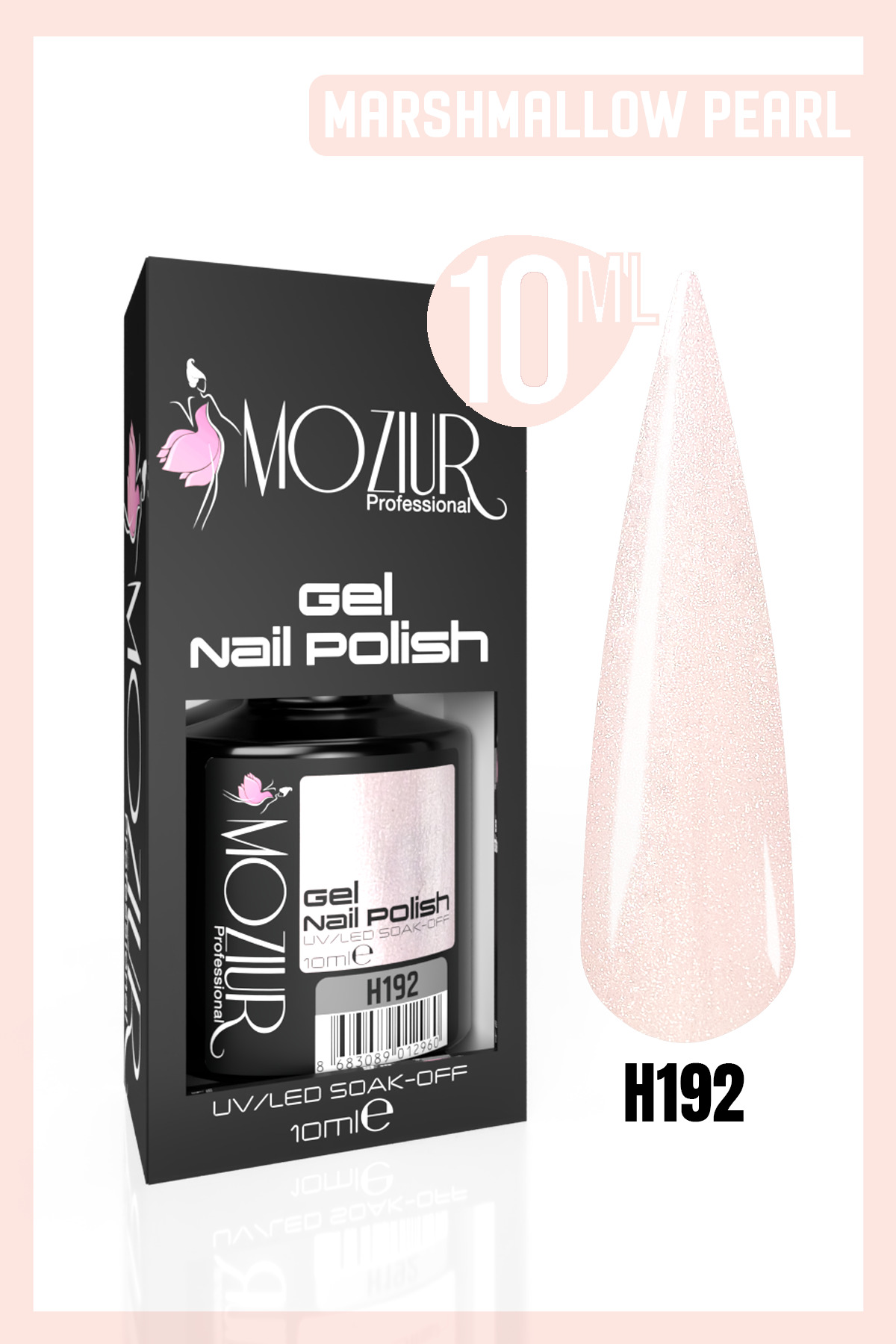 MOZIUR Kalıcı Oje Uv Led H192 (SİMLİ AÇIK PEMBE) 10ml — صورتی 8683089012311