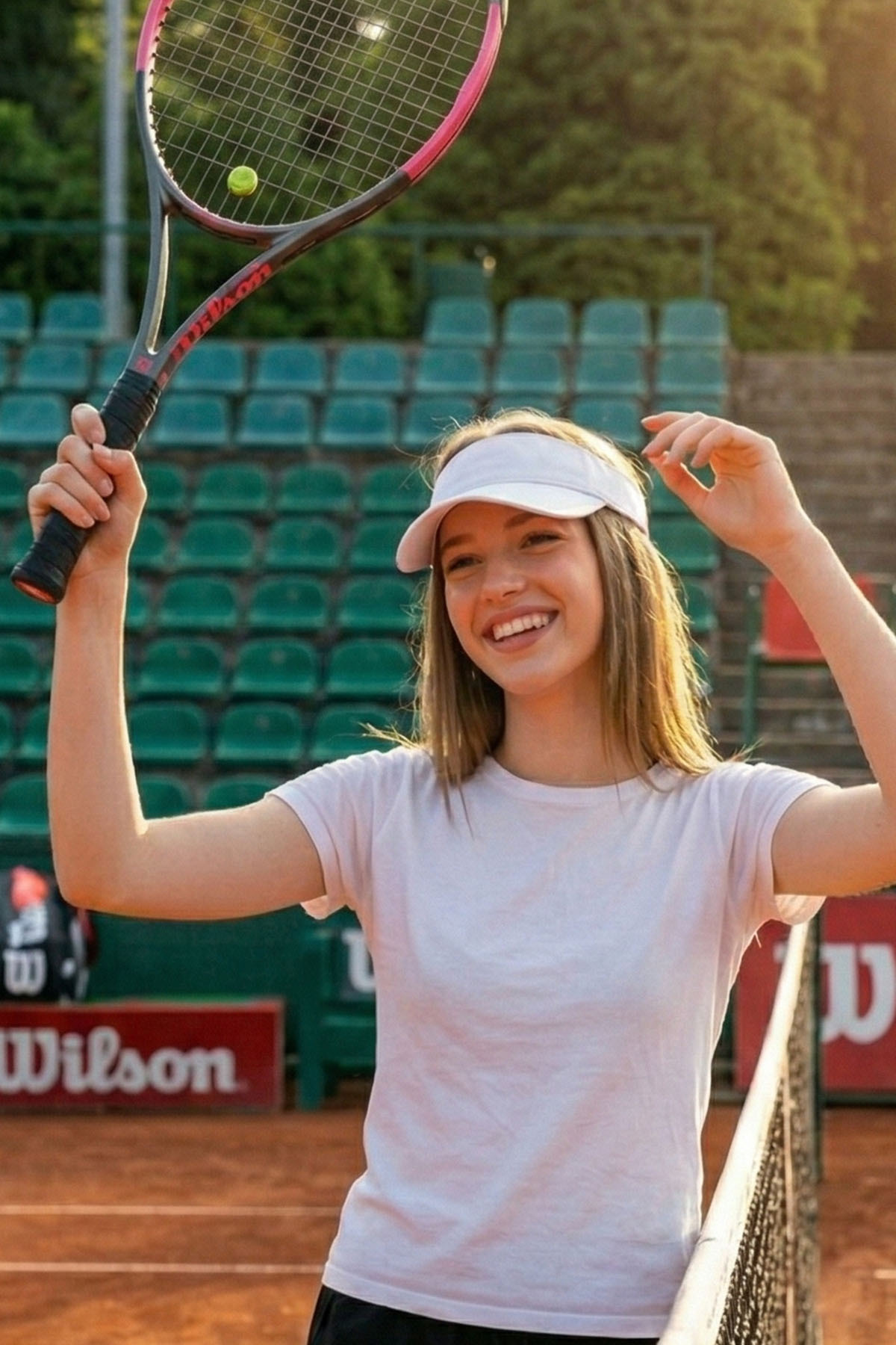 Ritagarcia Uv Koruyuculu Unisex Siperlikli Beyaz Tenisci Vizör Şapka görsel 4