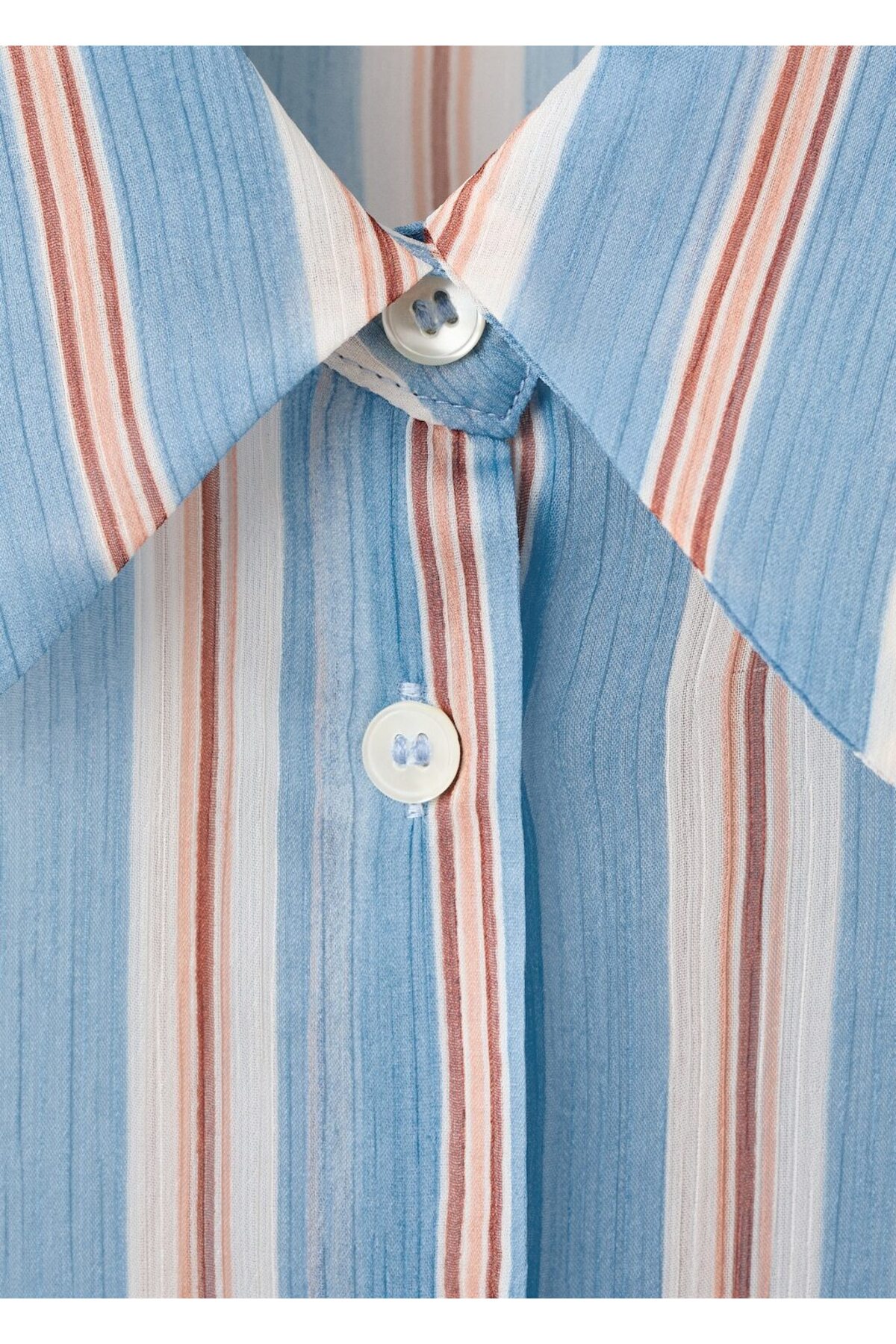 MANGO  Mendil desenli çizgili gömlek - Görsel 5