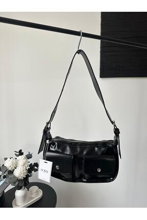 sora bags Siyah Nova Çift Cep Detaylı Omuz Çantası