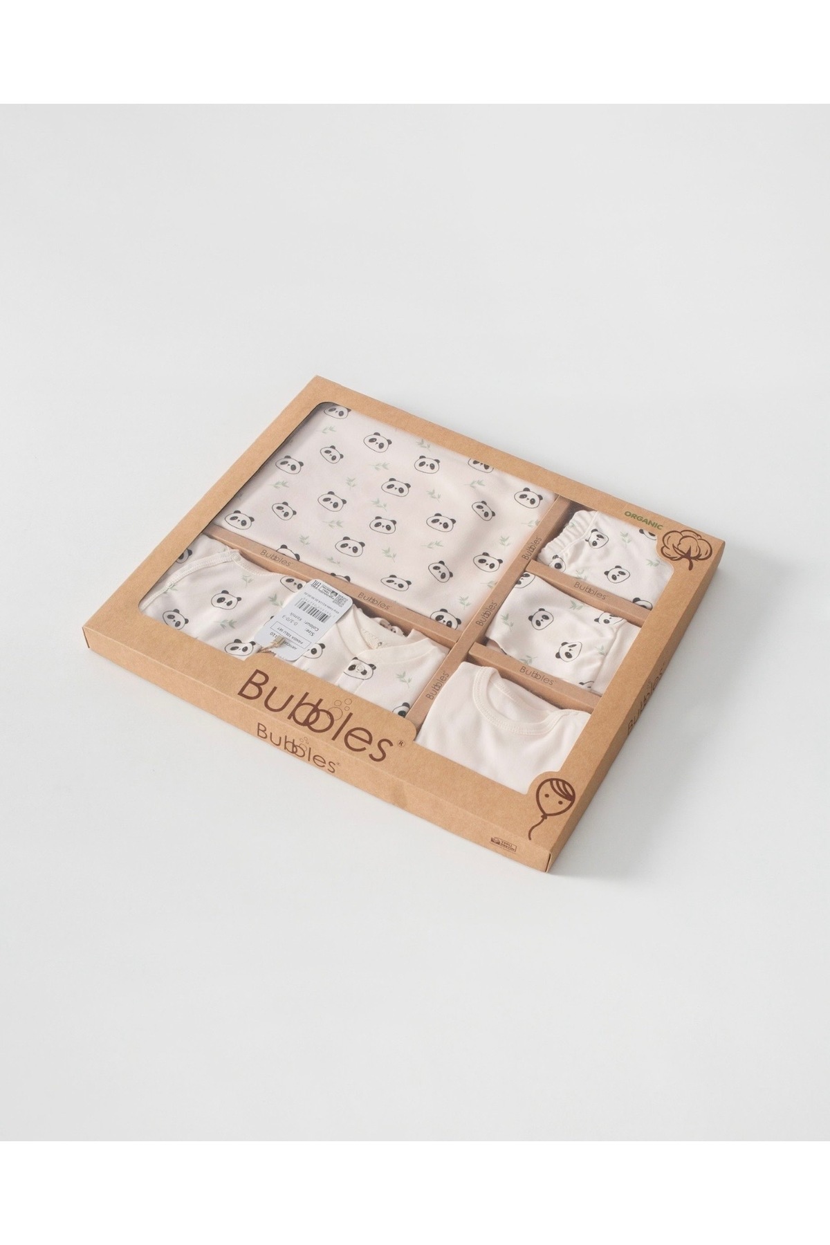 KapsülBebek %100 organik pamuk 10’lu yenidoğan hastane çıkışı seti – 0-3 ay bebek takımı desenli fotoğrafı 4 (önizleme)