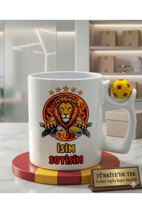 MRN Tasarım Sarı Kırmızı Kupa Bardak - Taraftar Kupa - Özel Tasarım Galatasar...