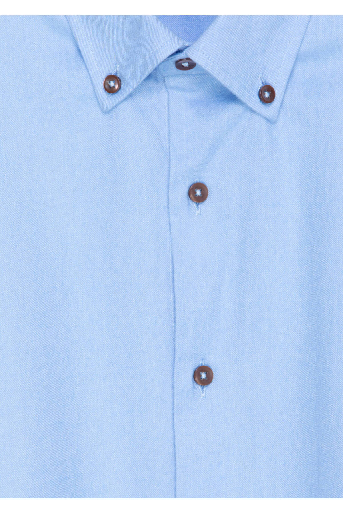 Ramsey  Mavi Düz Regular Fit Dokuma Casual %100 Pamuk Gömlek - Görsel 6