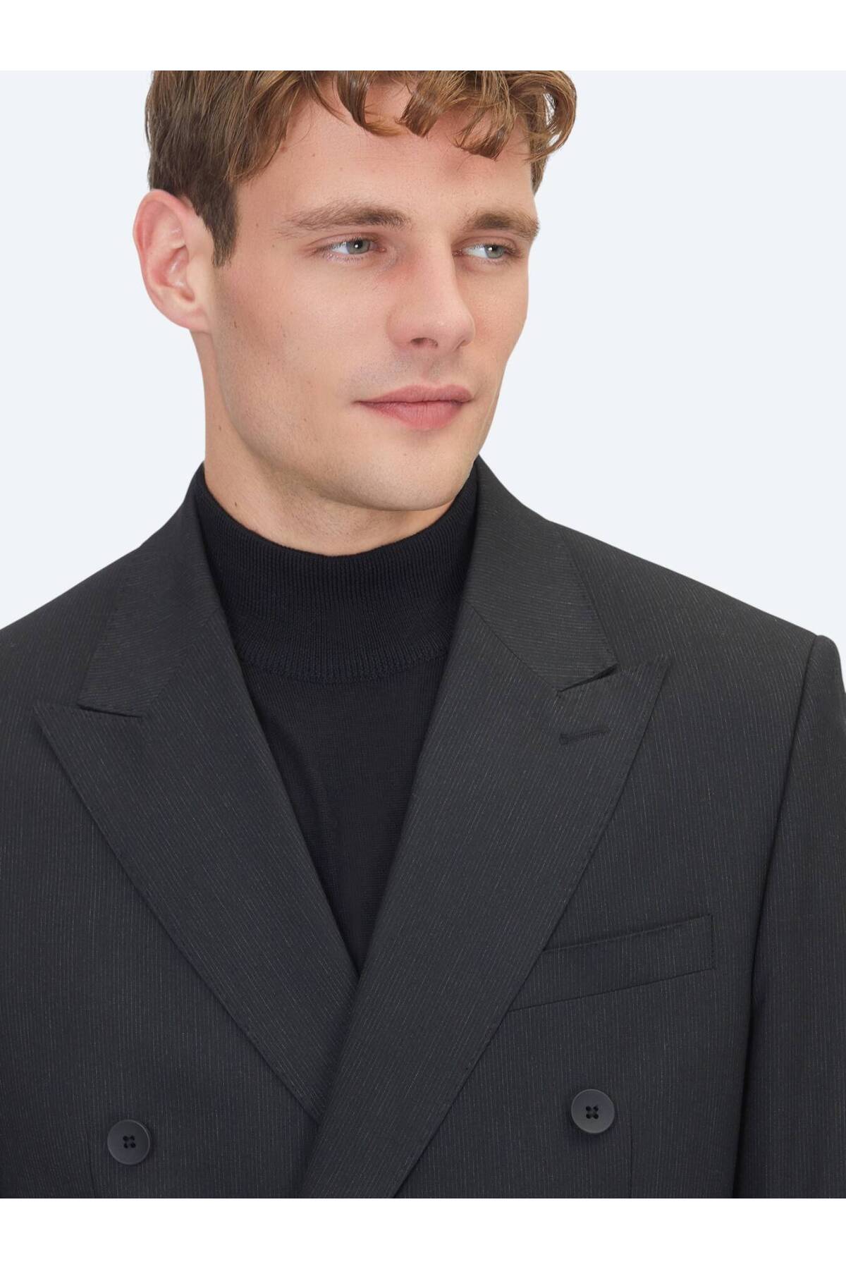 Kip Siyah Mikro Modern Fit Takım Elbise görsel 3