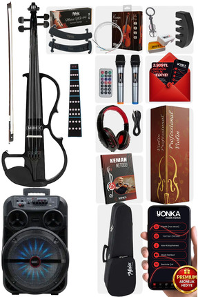 Midex RCZ-606BK-PAK Elektro Keman Taşınablir Şarjlı Hoparlör Mikrofon Çanta F...