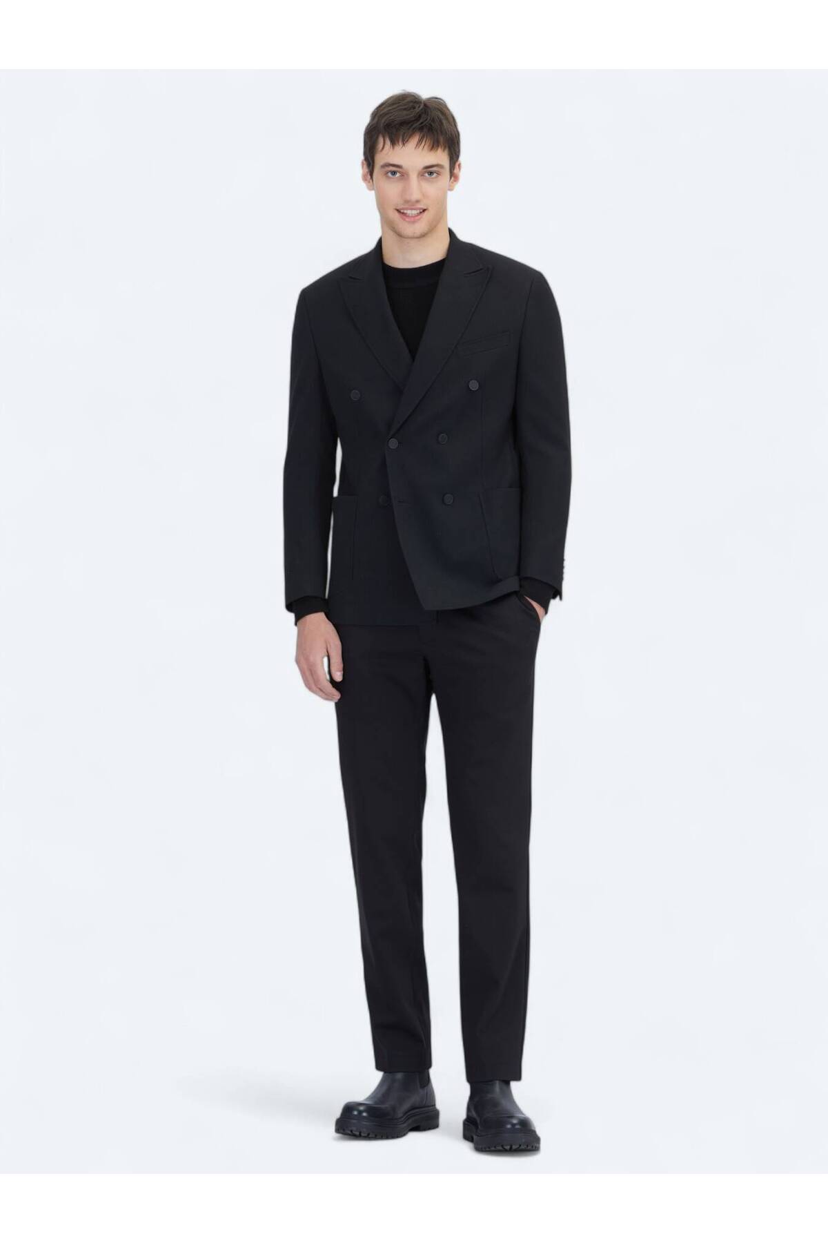 Kip  Siyah Çizgili Comfort Fit Ceket - Görsel 2