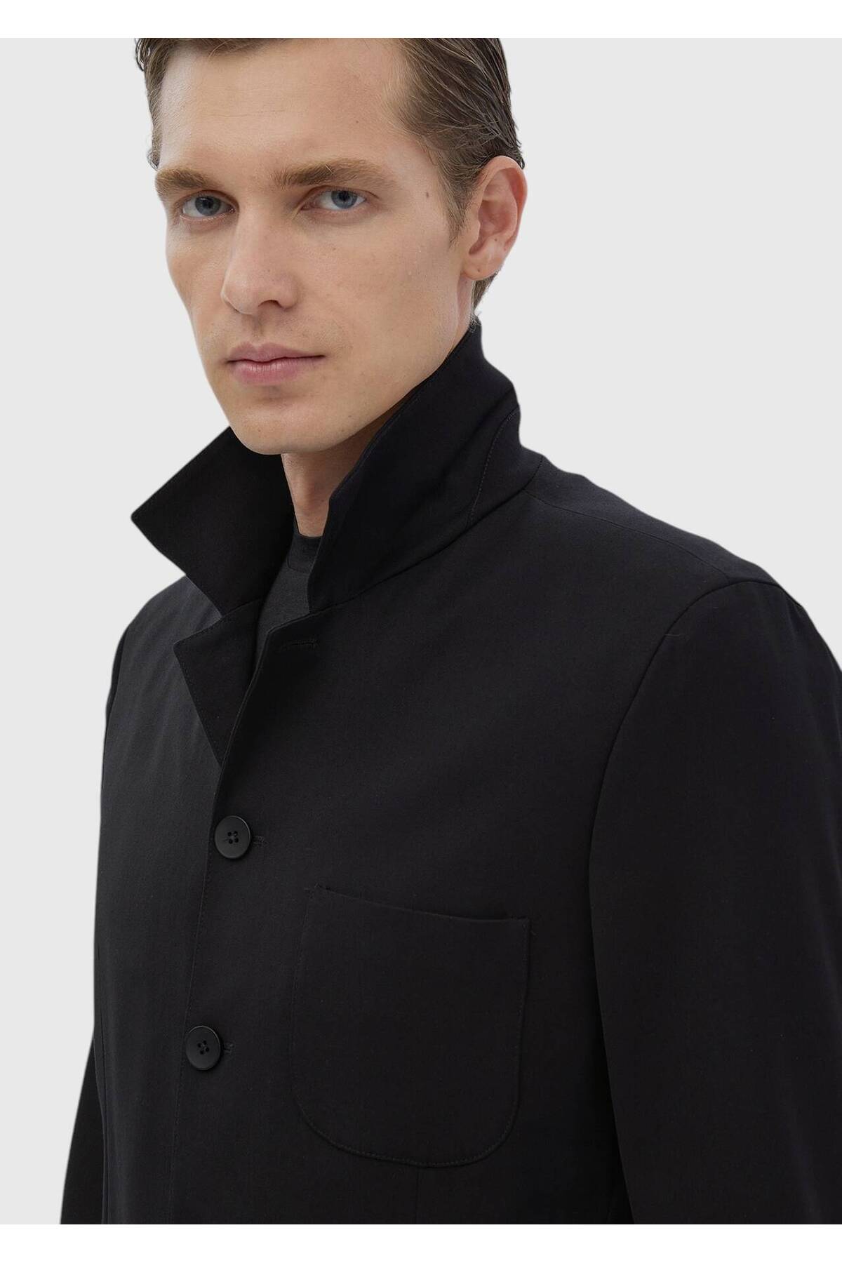 Ramsey Siyah Düz Casual Fit Yün Karışımlı Takım Elbise görsel 5