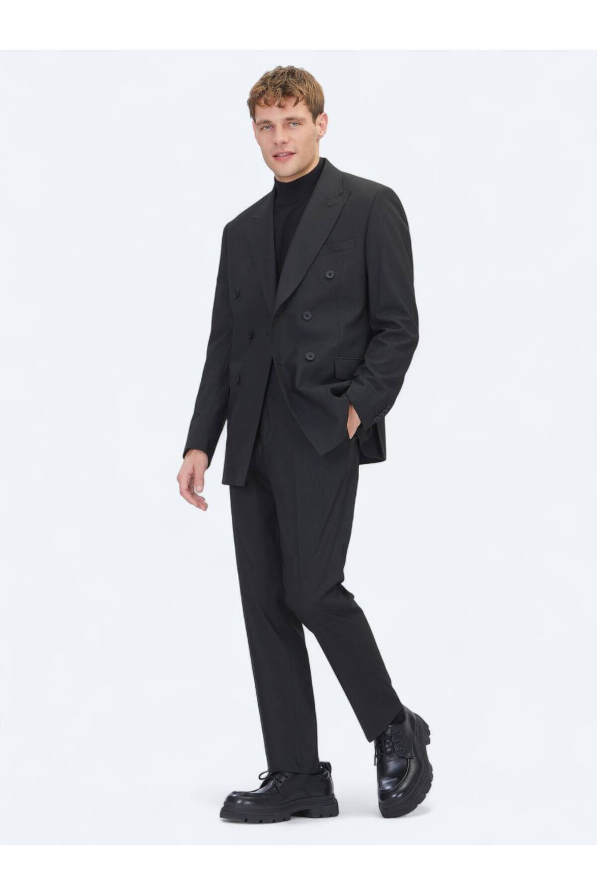 Kip Siyah Mikro Modern Fit Takım Elbise görsel 2