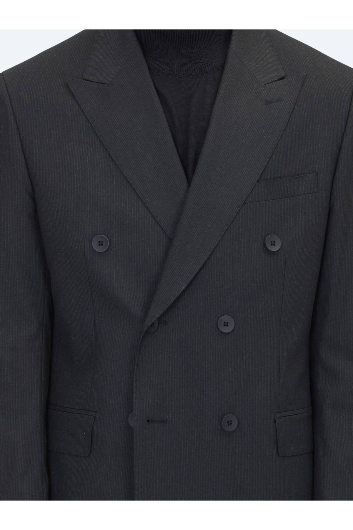 Kip Siyah Mikro Modern Fit Takım Elbise görsel 5