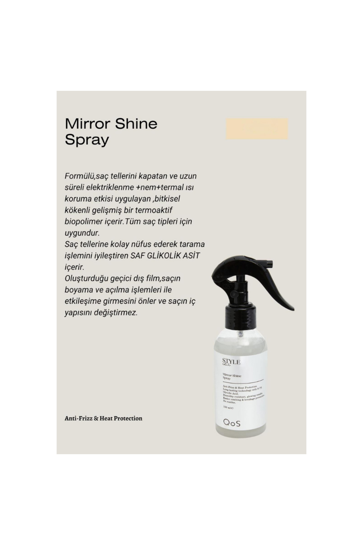 محافظ حرارتی ضد حساسیت STYLE EDIT MIRROR SHINE 150ML — Qos-s-001 — تصویر 4 از 4