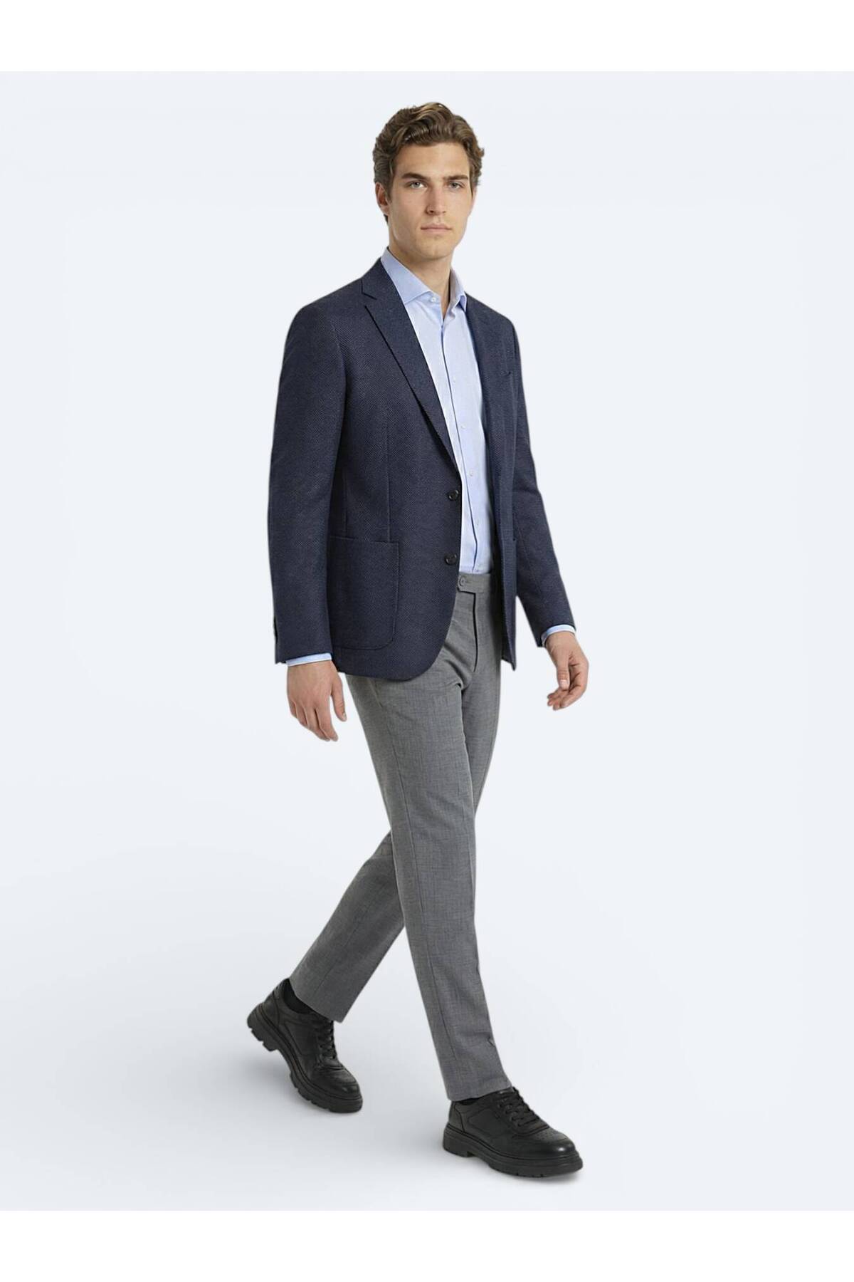 Kip  Renkli Mikro Modern Fit Yün Karışımlı Ceket - Görsel 2