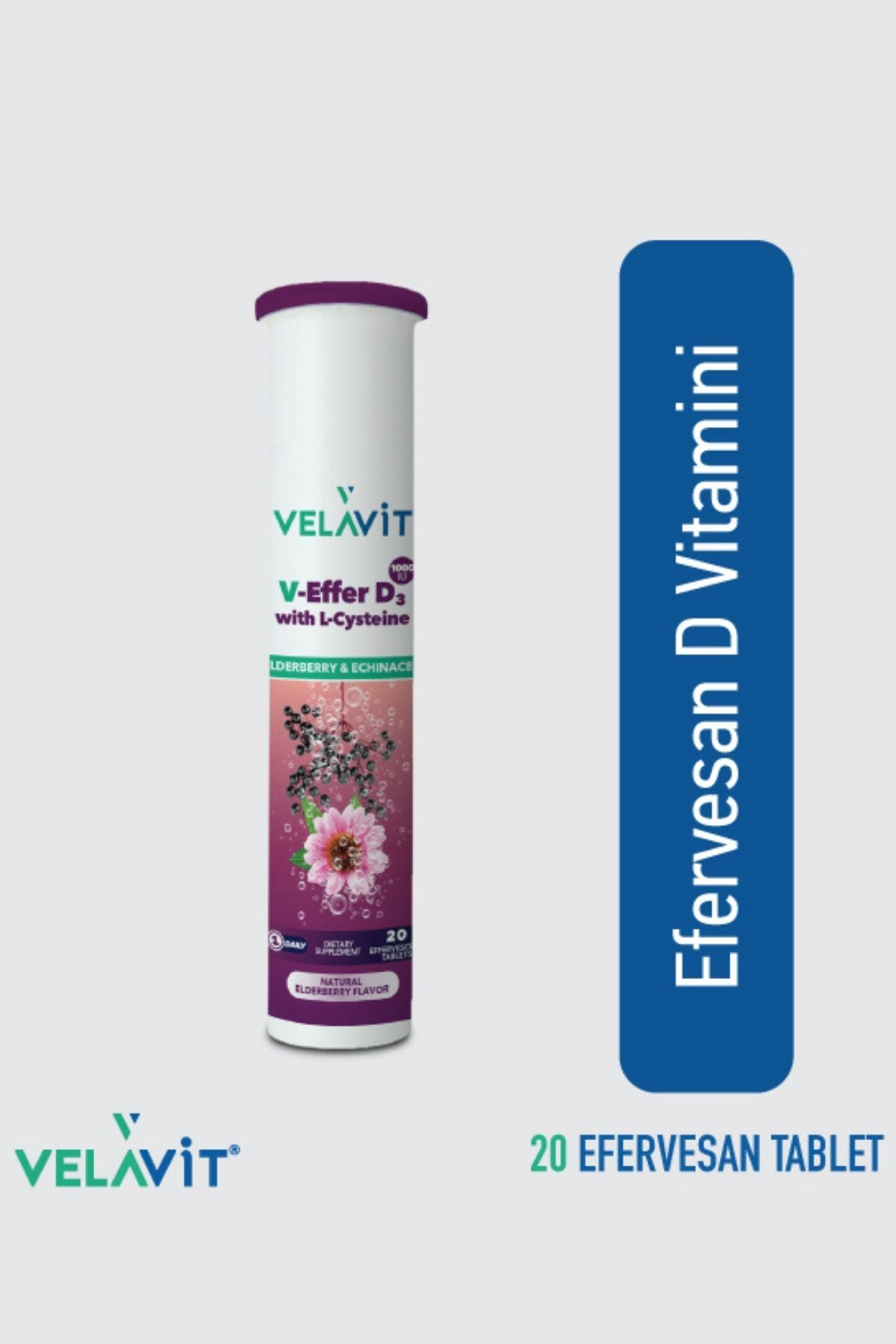 Velavit V-Effer D3 with L-Cysteine - L-sistein içeren Efervesan D3