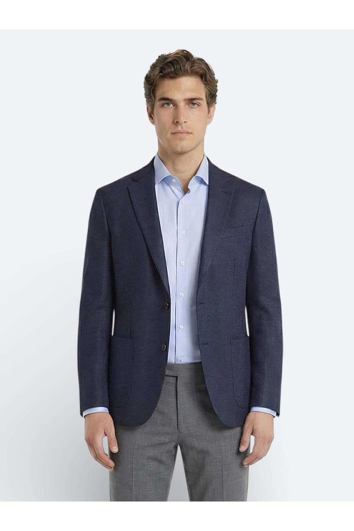 Kip  Renkli Mikro Modern Fit Yün Karışımlı Ceket - Görsel 3