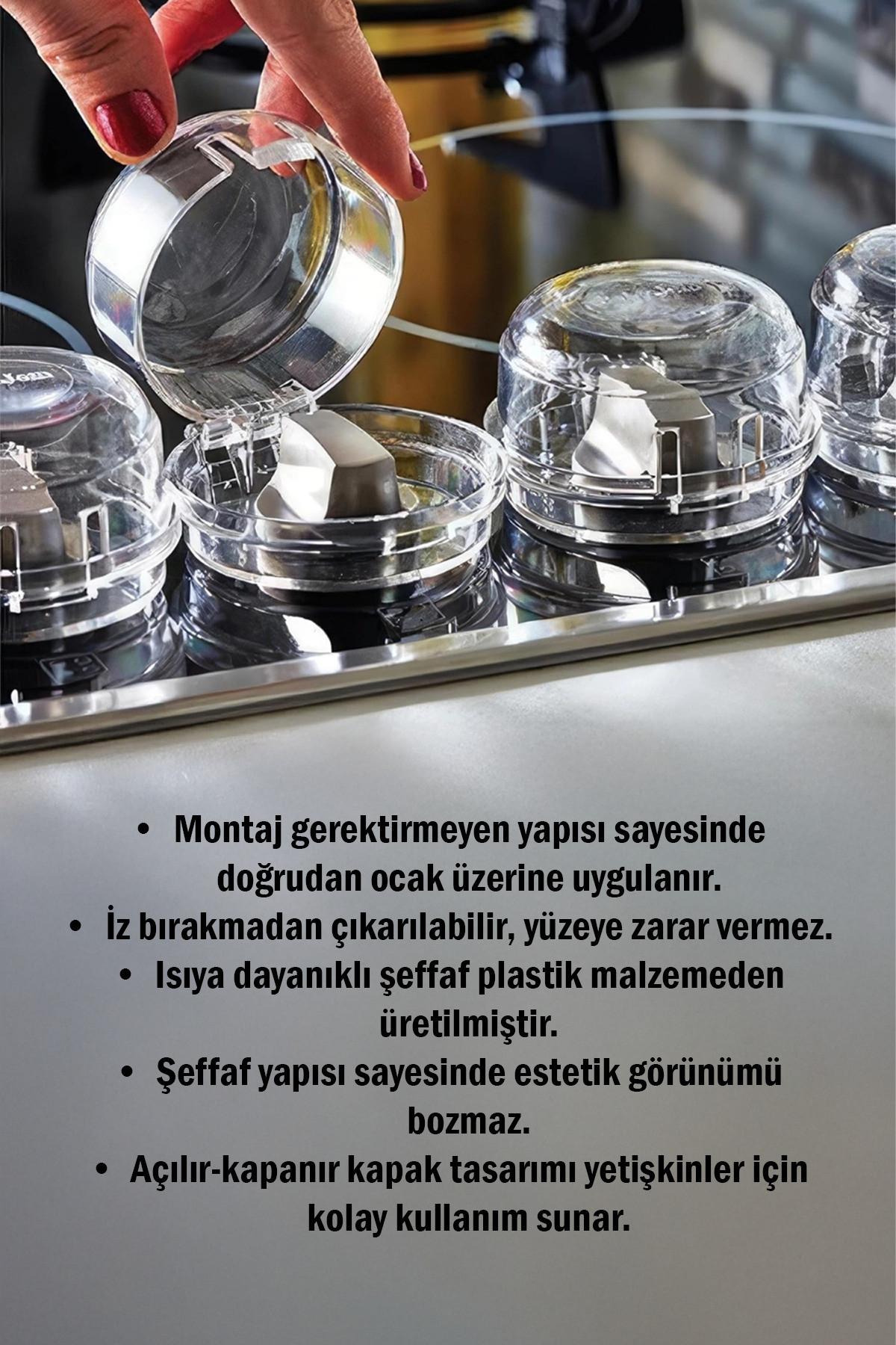 omilife 2'li Ocak Düğme Koruyucu Kapak Bebek Güvenlik Kilidi Fırın Düğme Koruyucu fotoğrafı 4 (önizleme)