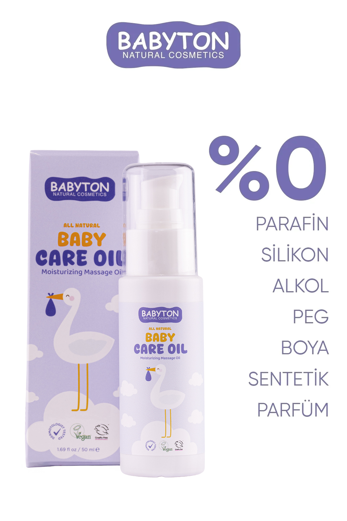 BABYTON Doğal Bebek Bakım Yağı 50 ml fotoğrafı 2 (önizleme)