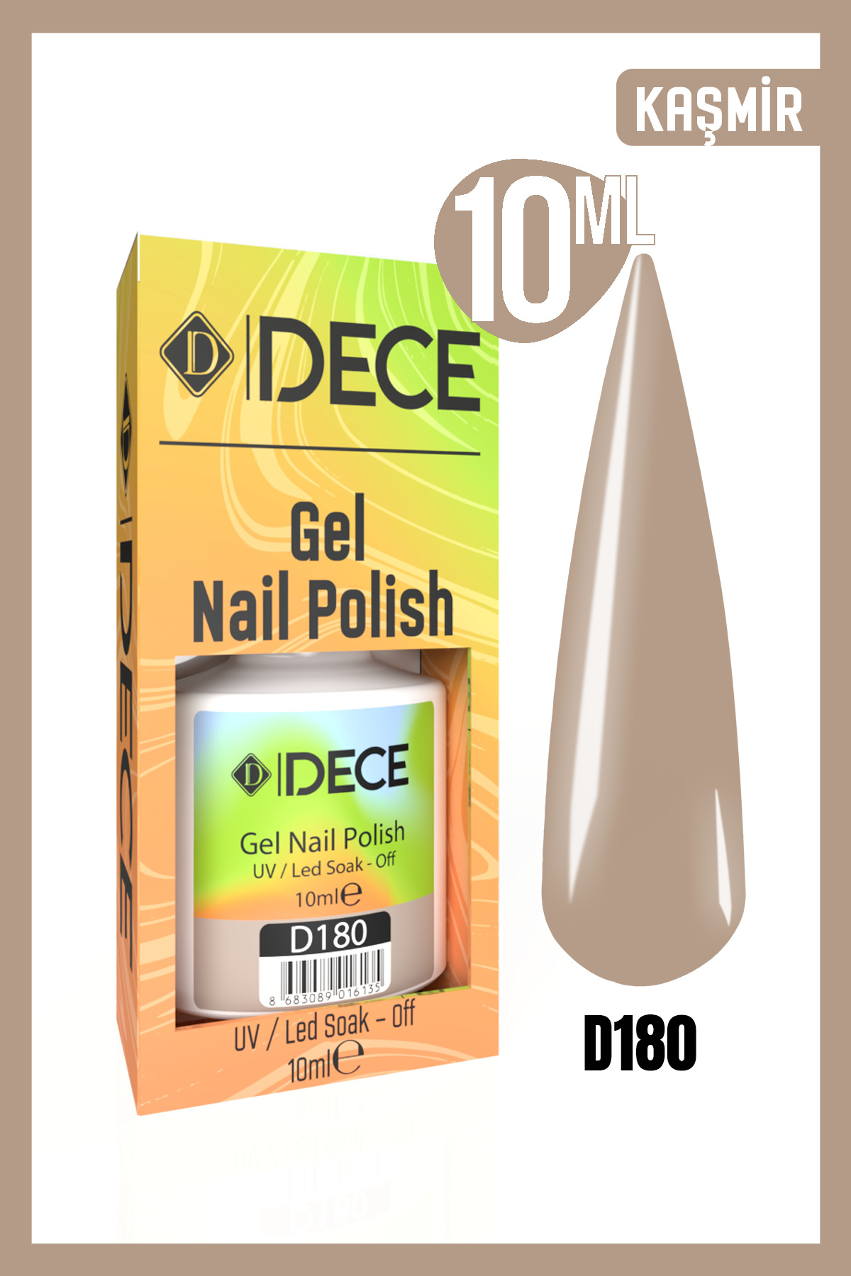 Kalıcı Oje Uv Led D180 (NUDE SERİSİ) 10ml — بژ 868308901603603