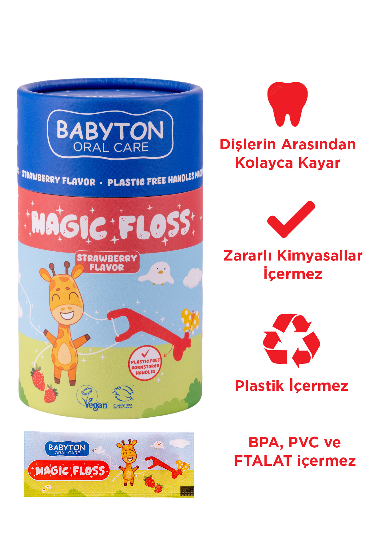 BABYTON Magic Floss Çocuklara Özel Hassas Diş İpi 30 Adet fotoğrafı 3 (önizleme)