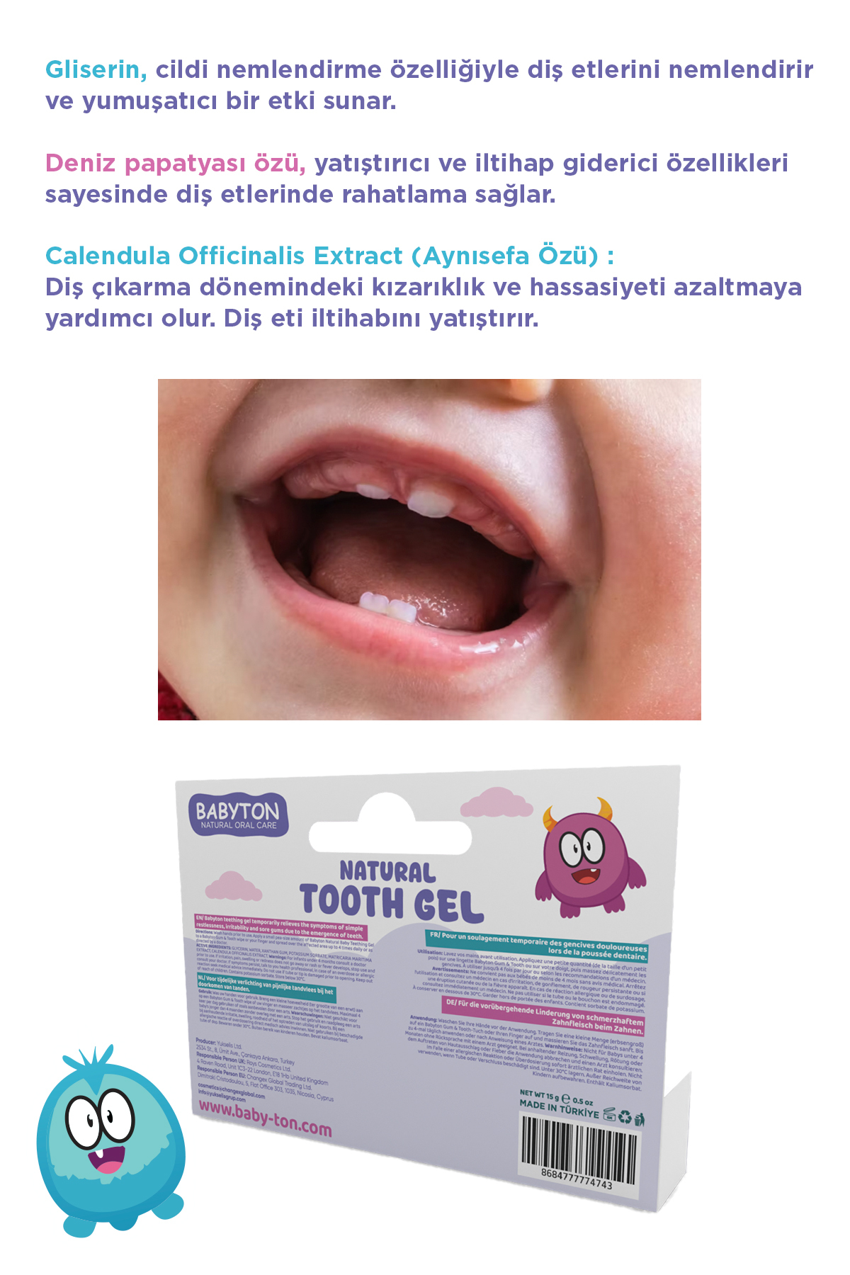 BABYTON Bebekler İçin Doğal Diş Jeli 15 gr fotoğrafı 4 (önizleme)