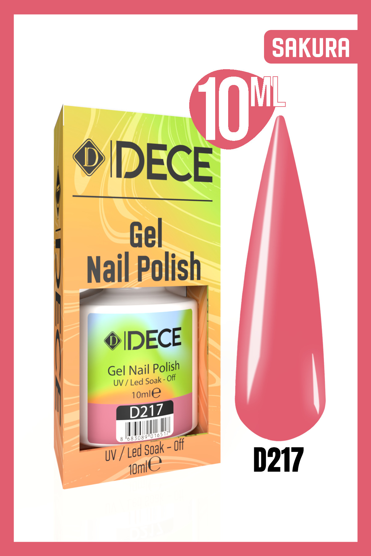 Kalıcı Oje Uv Led D217 (PEMBE SERİSİ) 10ml — صورتی 868308901603603