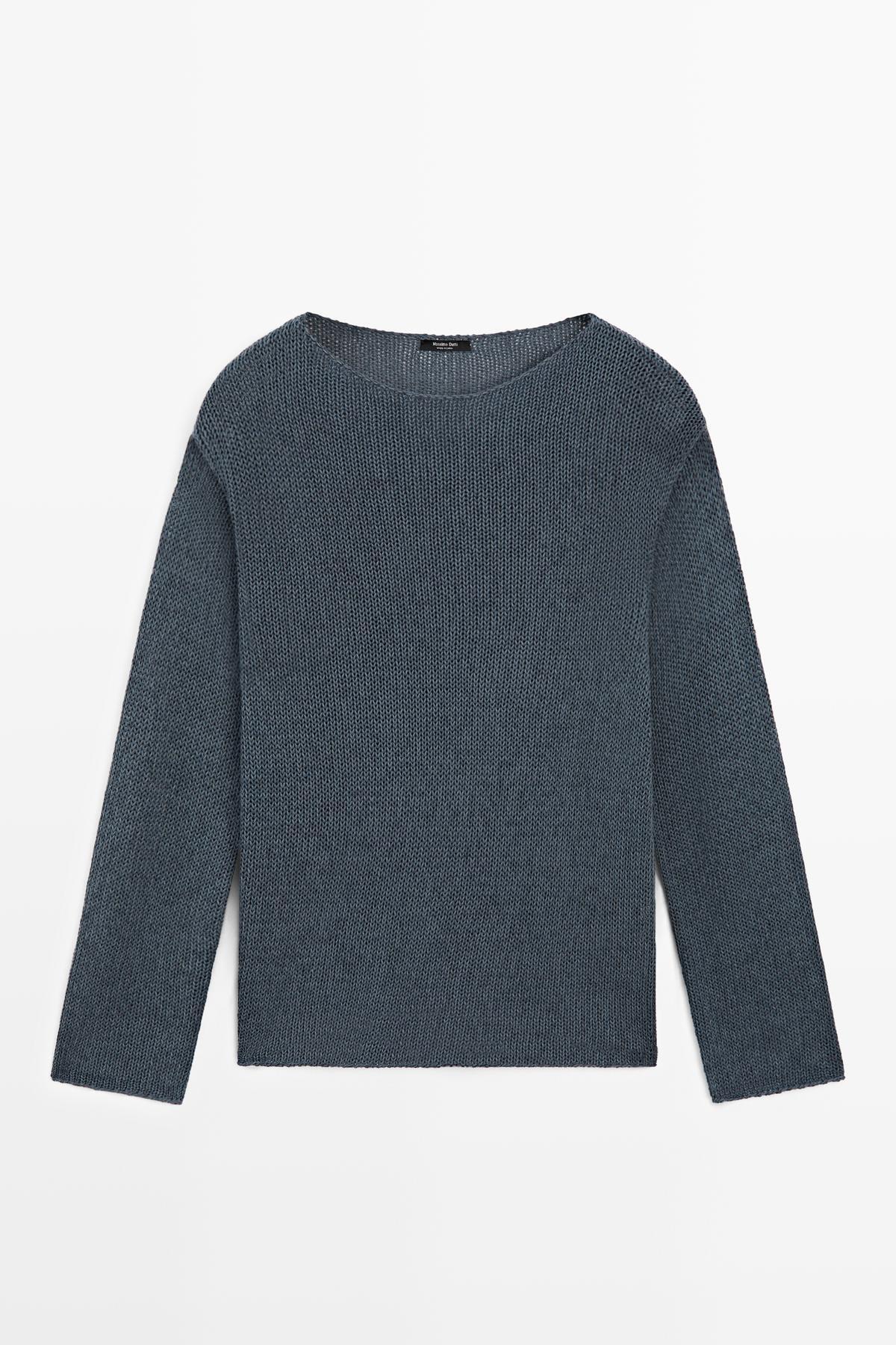 Massimo Dutti  Pamuk karışımlı ajurlu triko kazak - Görsel 5
