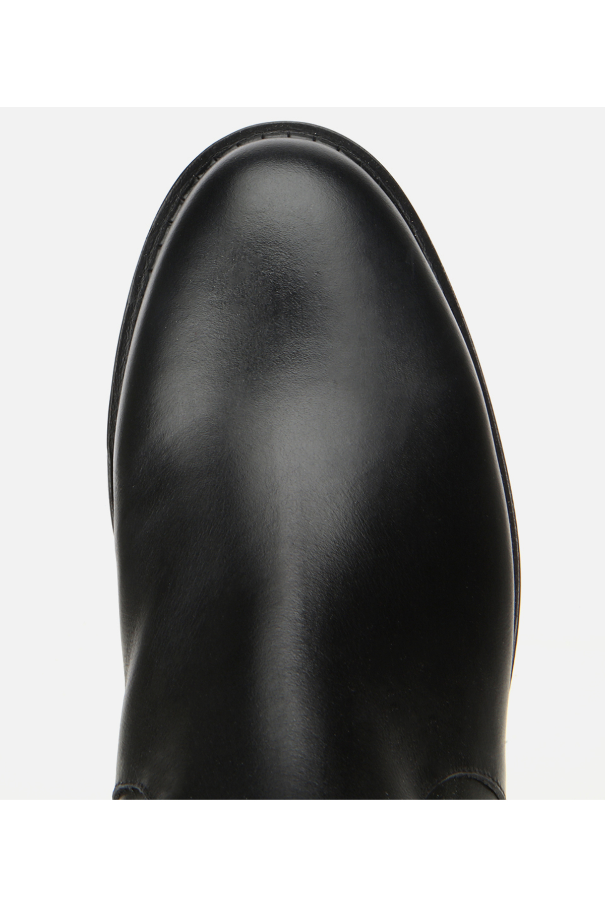 Hotiç  Kadın Deri Siyah Tokalı Streç Detaylı Düz Çizme - Görsel 5