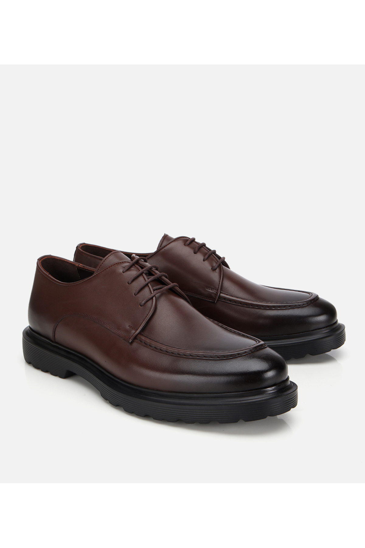 Hotiç  Erkek Deri Kahverengi Dikiş Detaylı Günlük Ayakkabı - Görsel 2