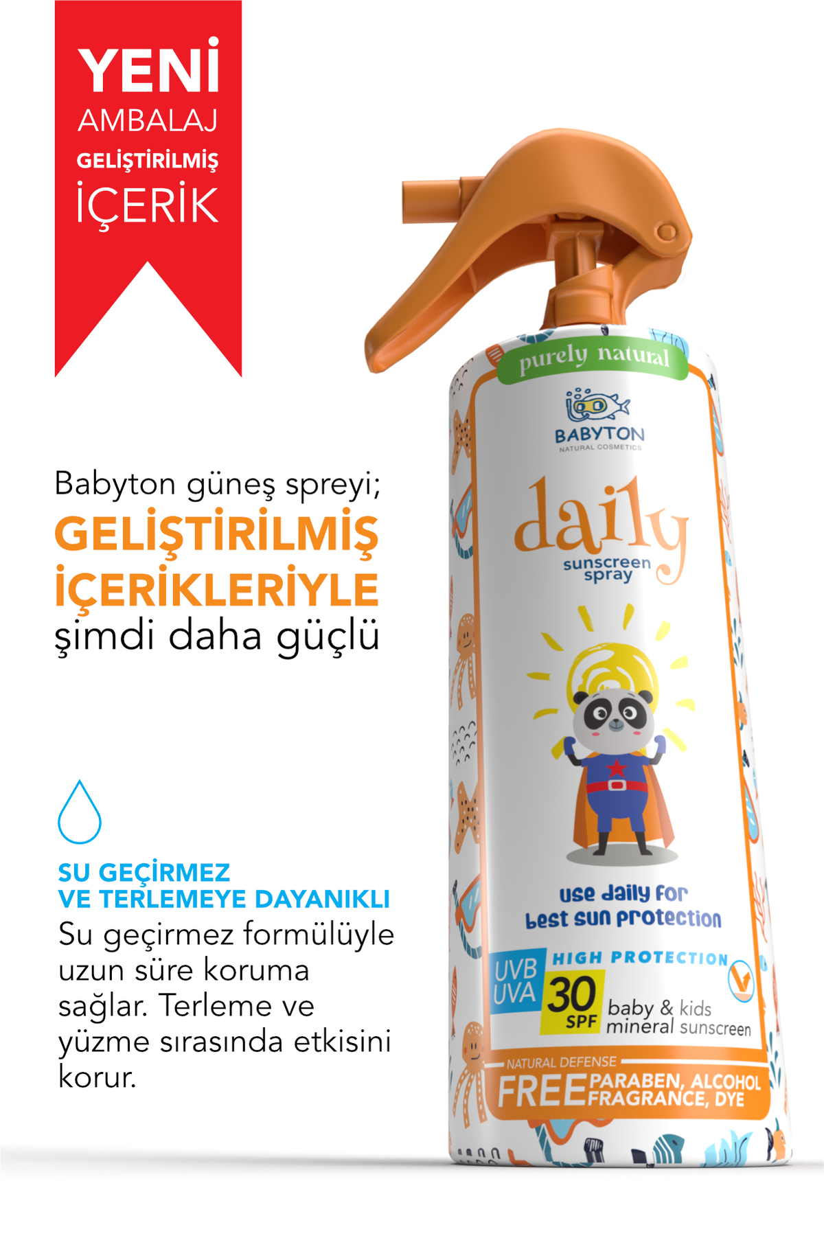 BABYTON Doğal Güneş Koruyucu Sprey 30 SPF 200 ml fotoğrafı 2 (önizleme)
