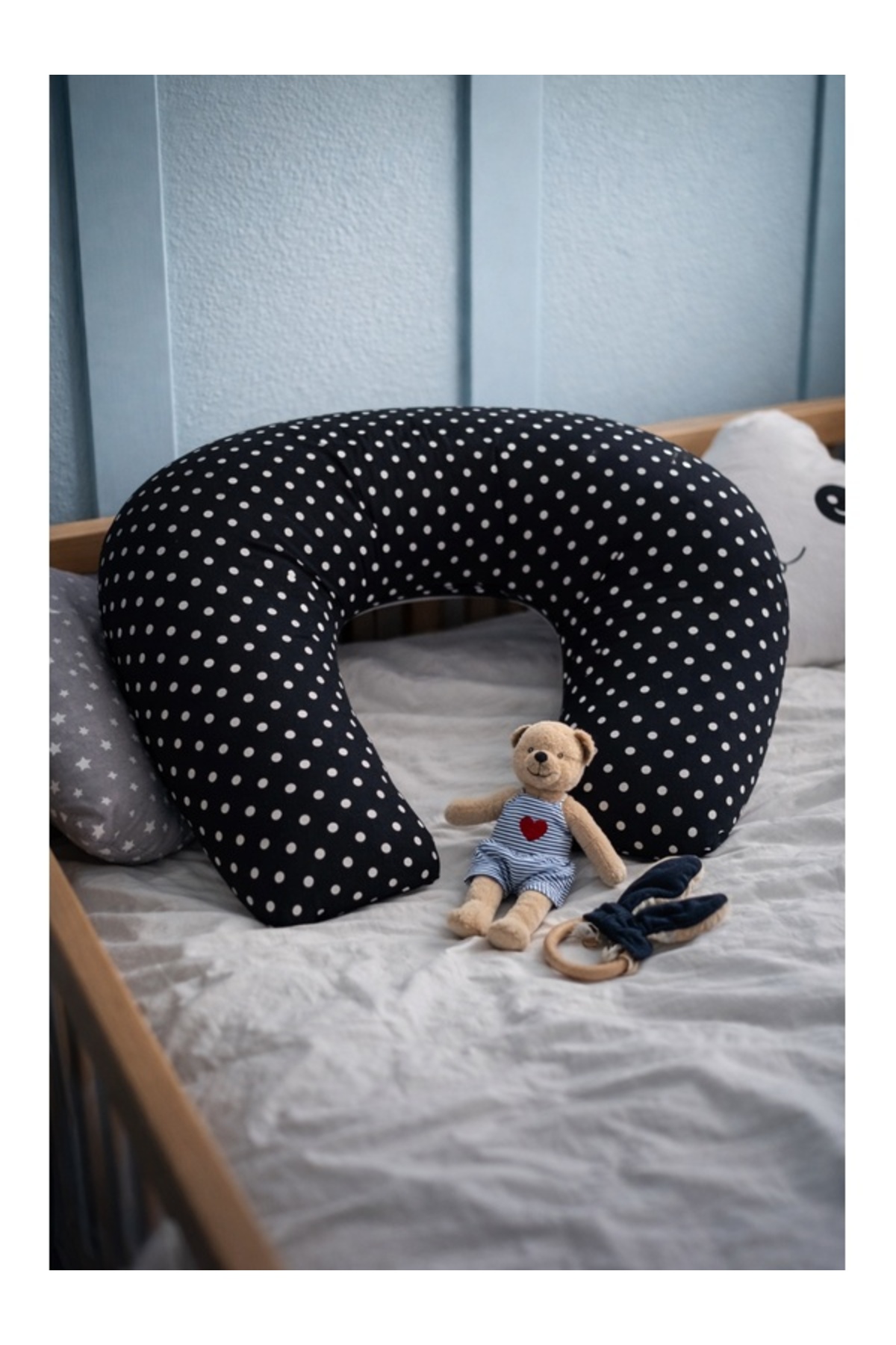 Mapel Çift Taraflı Emzirme Yastığı /bebek Destek Minderi, Hamile Yastiği, Pamuk Kumaş fotoğrafı 6 (önizleme)