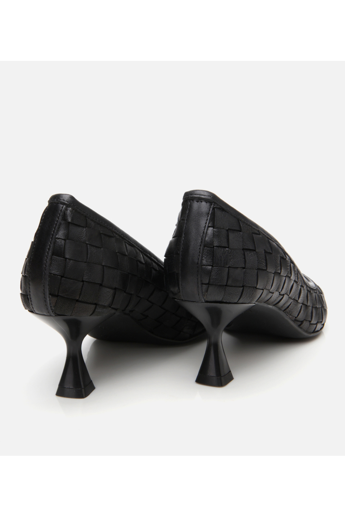 Hotiç  Kadın Deri Siyah Örgü Detaylı Stiletto - Görsel 6