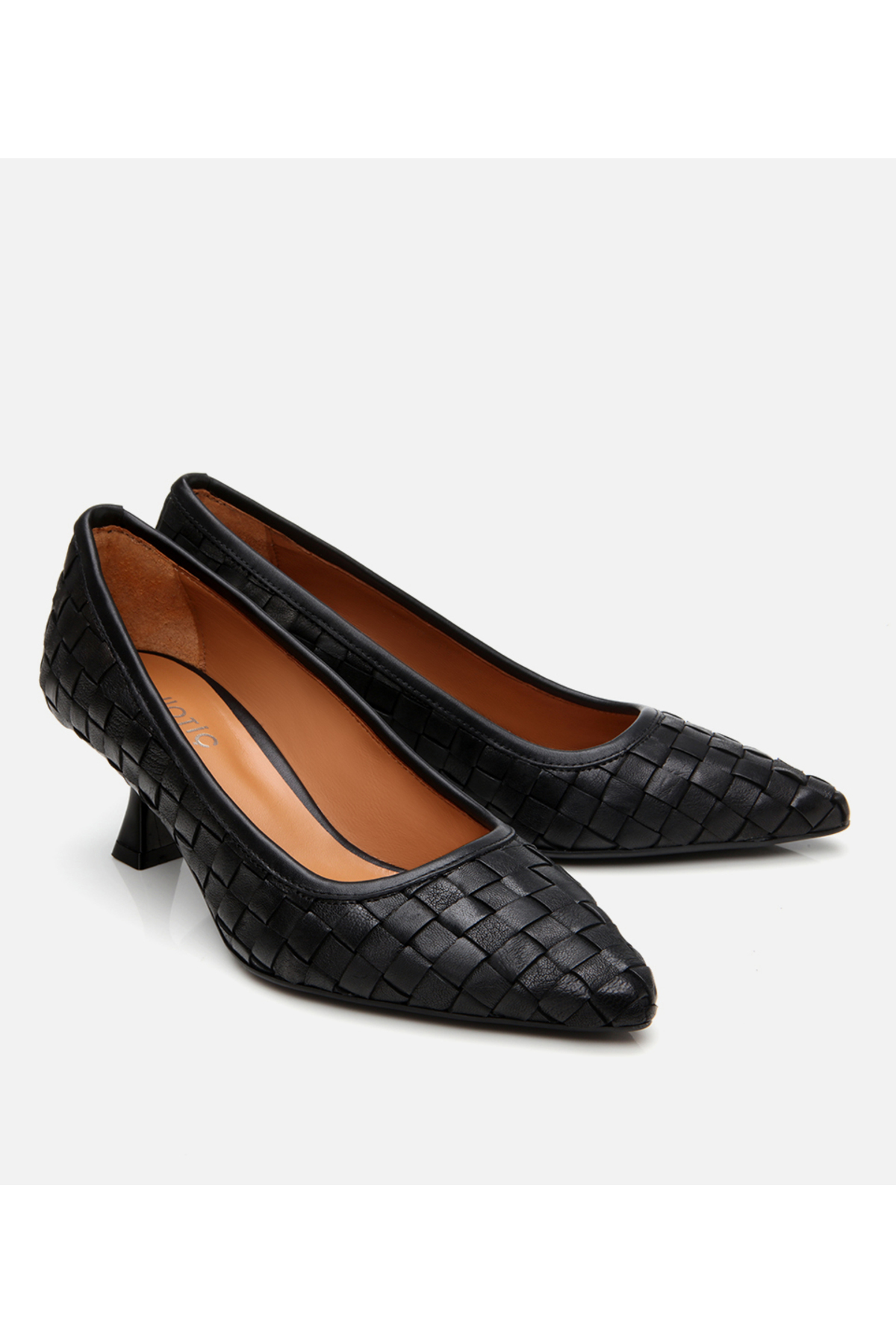 Hotiç  Kadın Deri Siyah Örgü Detaylı Stiletto - Görsel 2