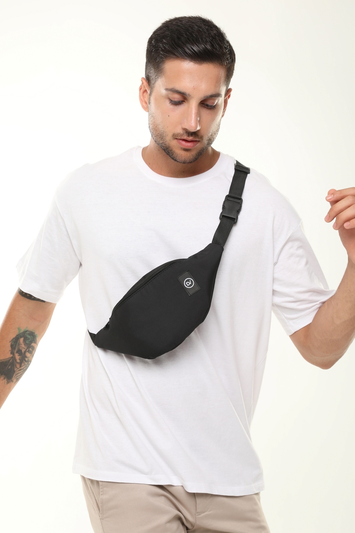 D'VERS  Unisex Siyah Su Geçirmez Kumaş Özellikli Omuz Ve Bel Çantası - Görsel 3