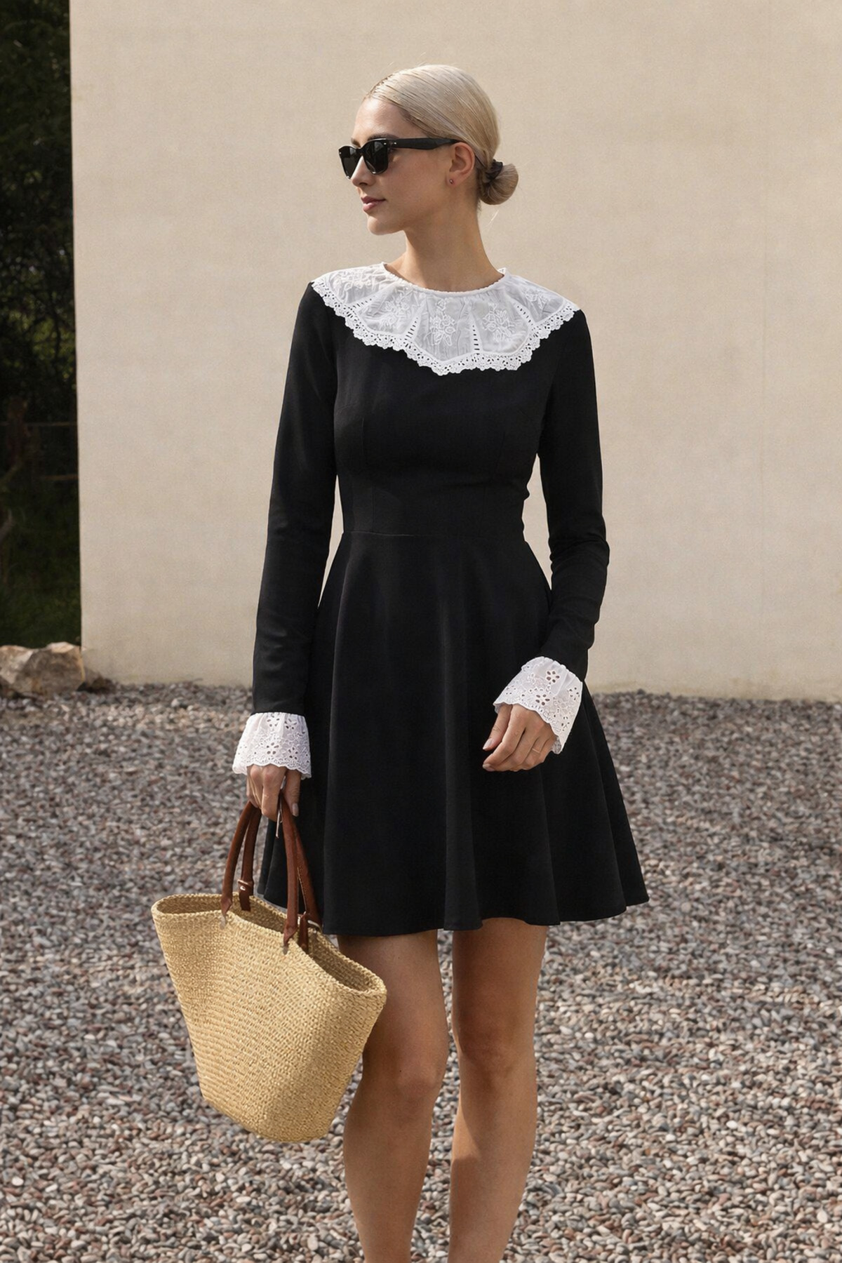 Lijuri  Dantel Önlük Detaylı Mini Elbise 2975