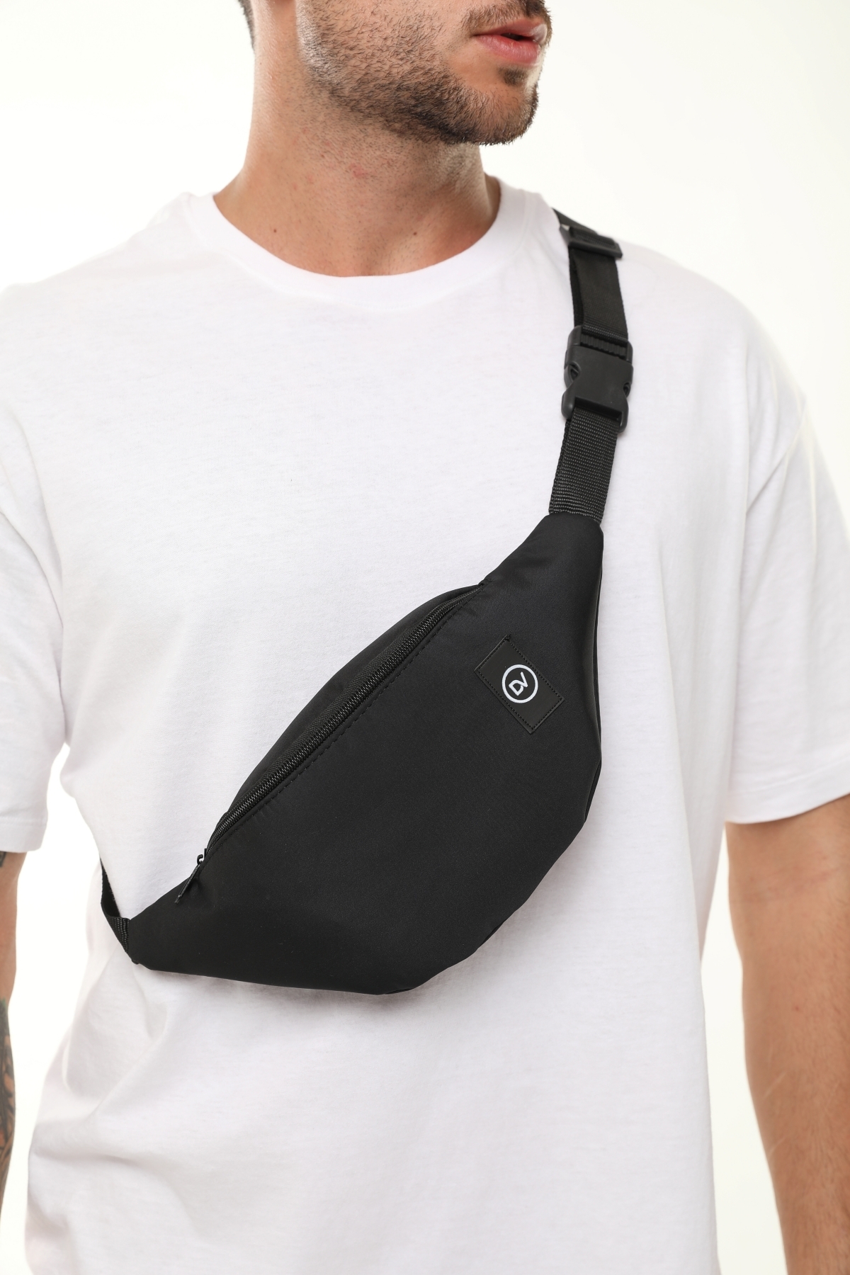 D'VERS  Unisex Siyah Su Geçirmez Kumaş Özellikli Bel Ve Omuz Çantası