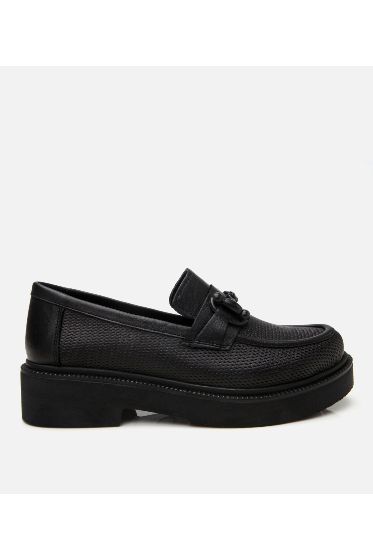 Hotiç Kadın Deri Siyah Tokalı Klasik Loafer