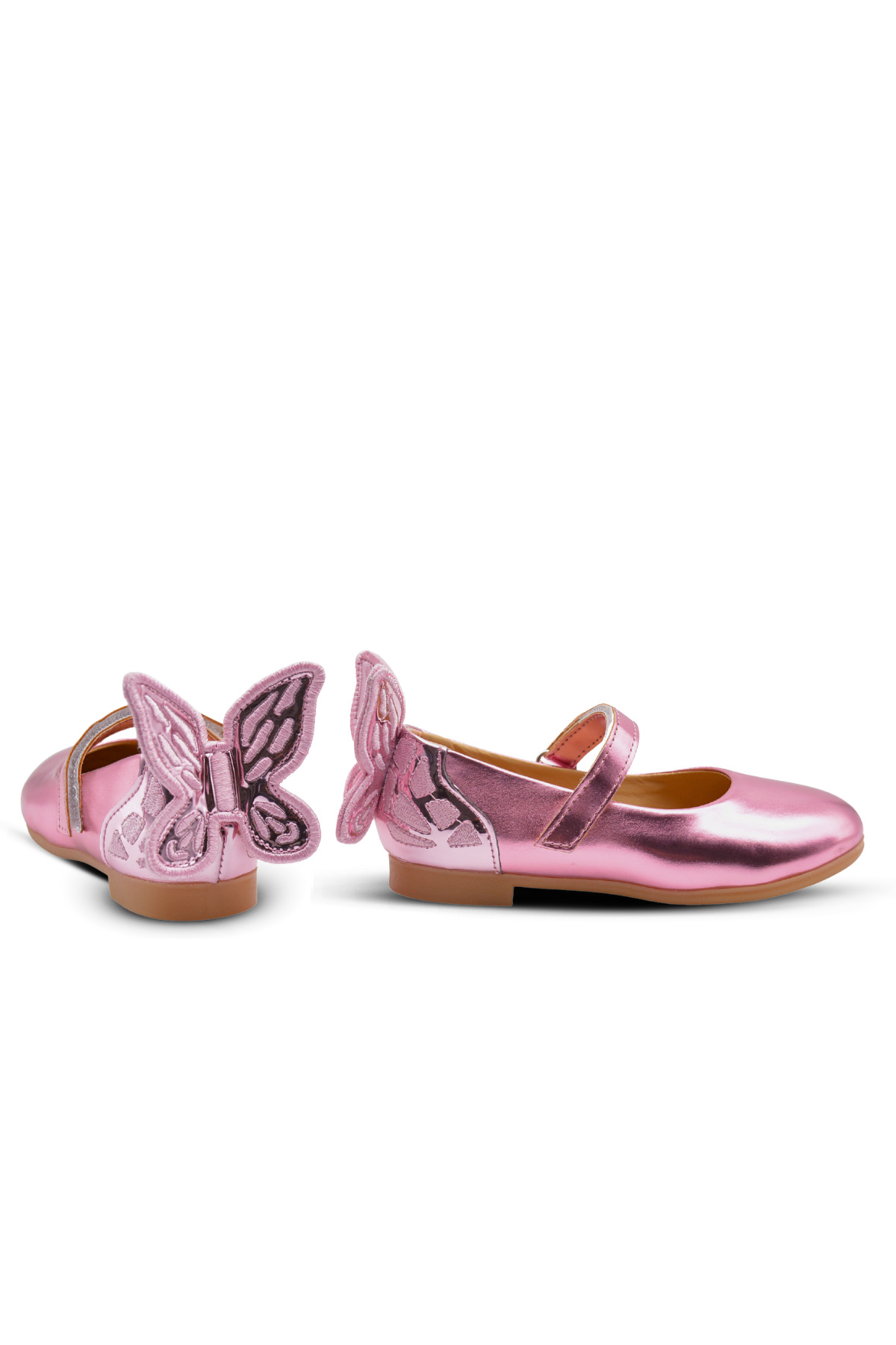 kids A more Mariposa Kelebek Figürü Detaylı Kız Çocuk Babet Ayakkabı Pembe fotoğrafı 5 (önizleme)