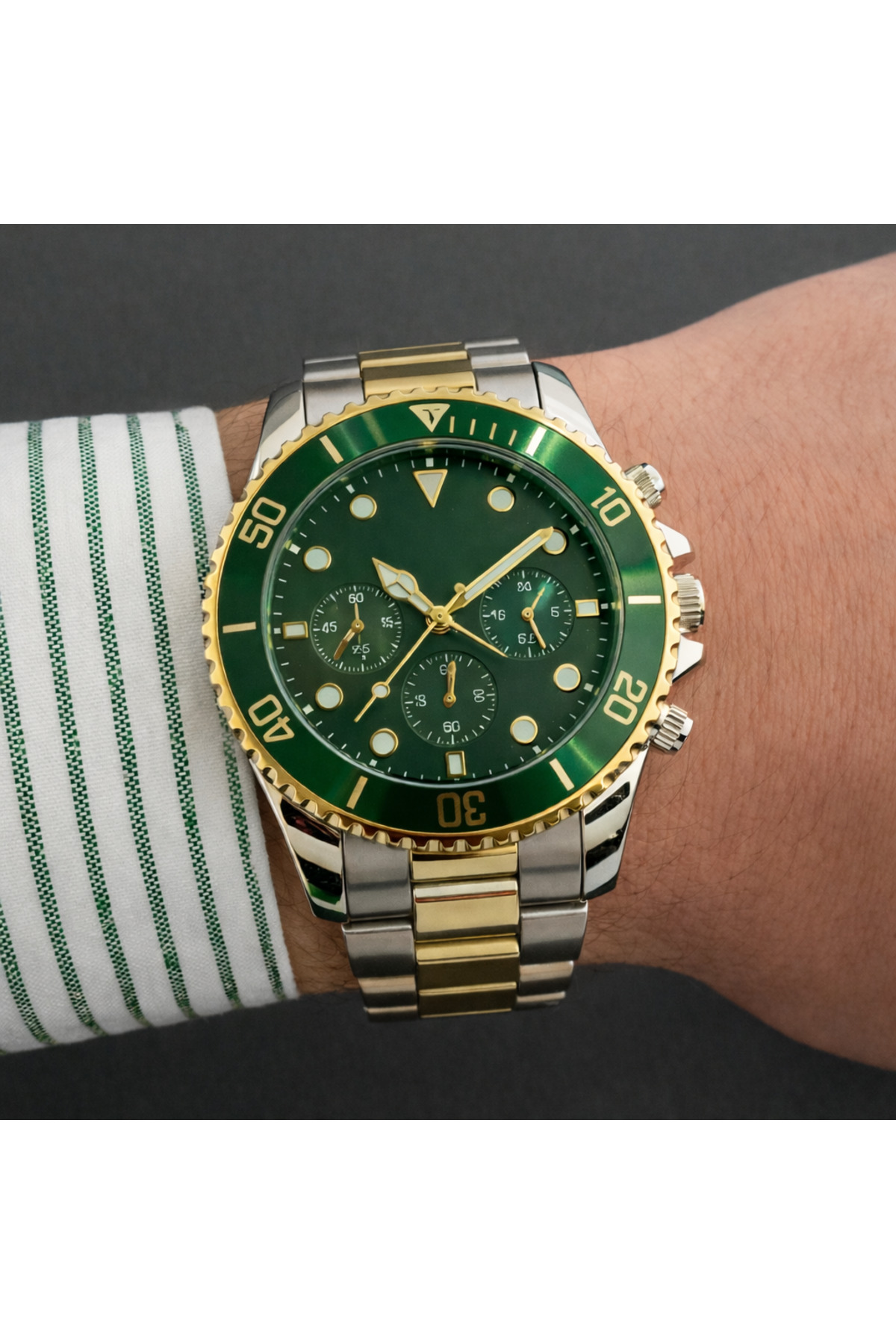 İSTLİV Erkek Rolex Modeli Gümüş- Mavi Rengi Kol Saati görsel 2