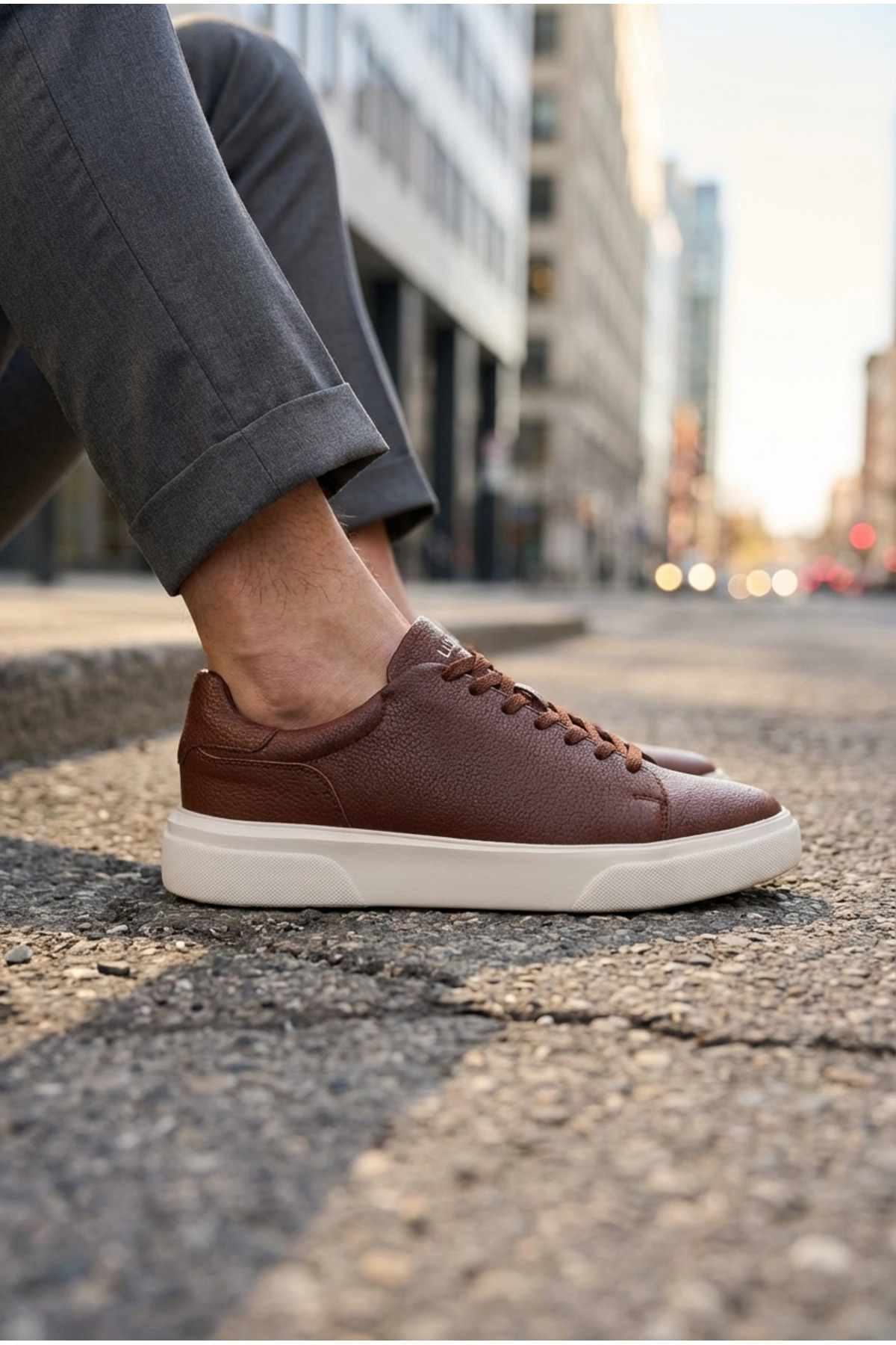 Tommy Erkek Deri Sneaker Komfort Taban Ayakkabı Taba 111230187