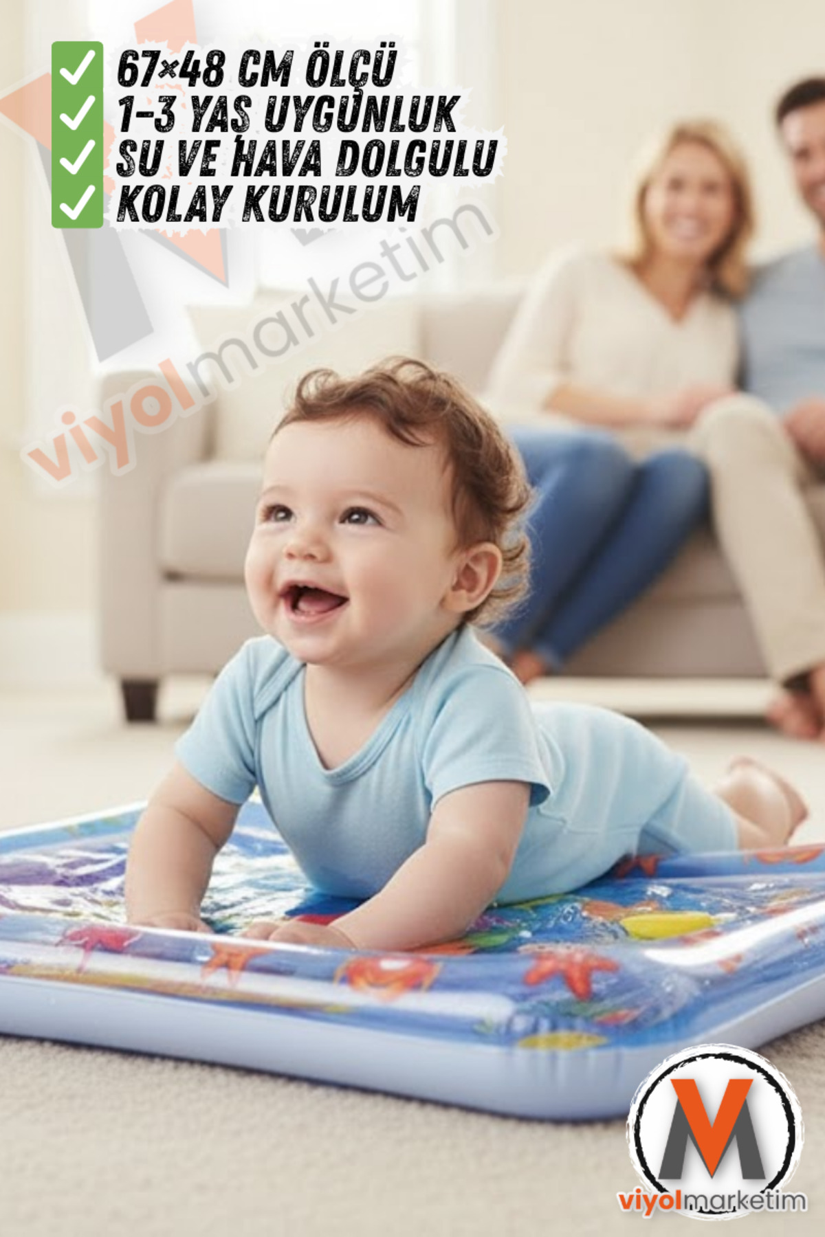 viyol marketim Bebek Su Oyun Matı – Tummy Time Gelişim Oyuncağı fotoğrafı 5 (önizleme)