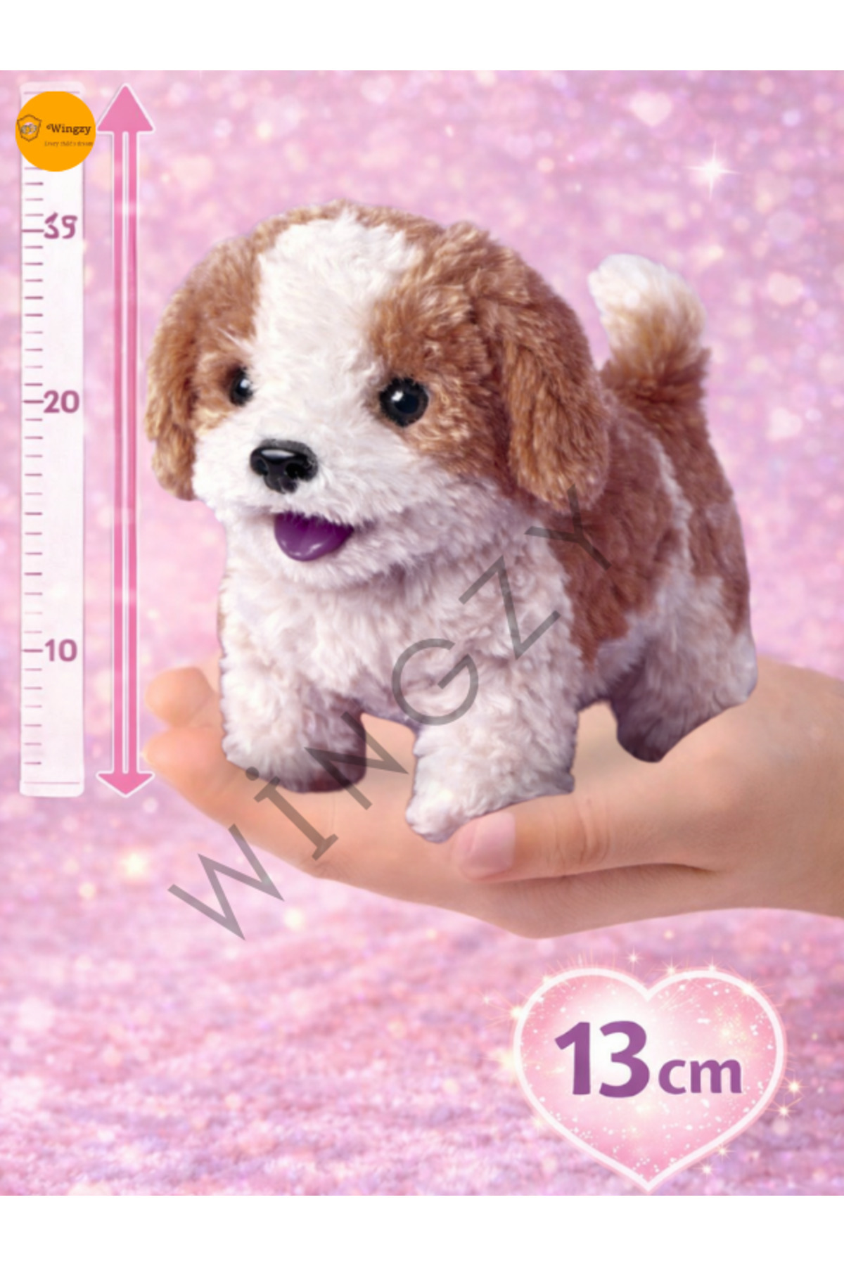 Peluş Oyuncak Köpek, Sesli Hareketli Hediyelik 13 cm Köpek, Çocuklar İçin Hediye