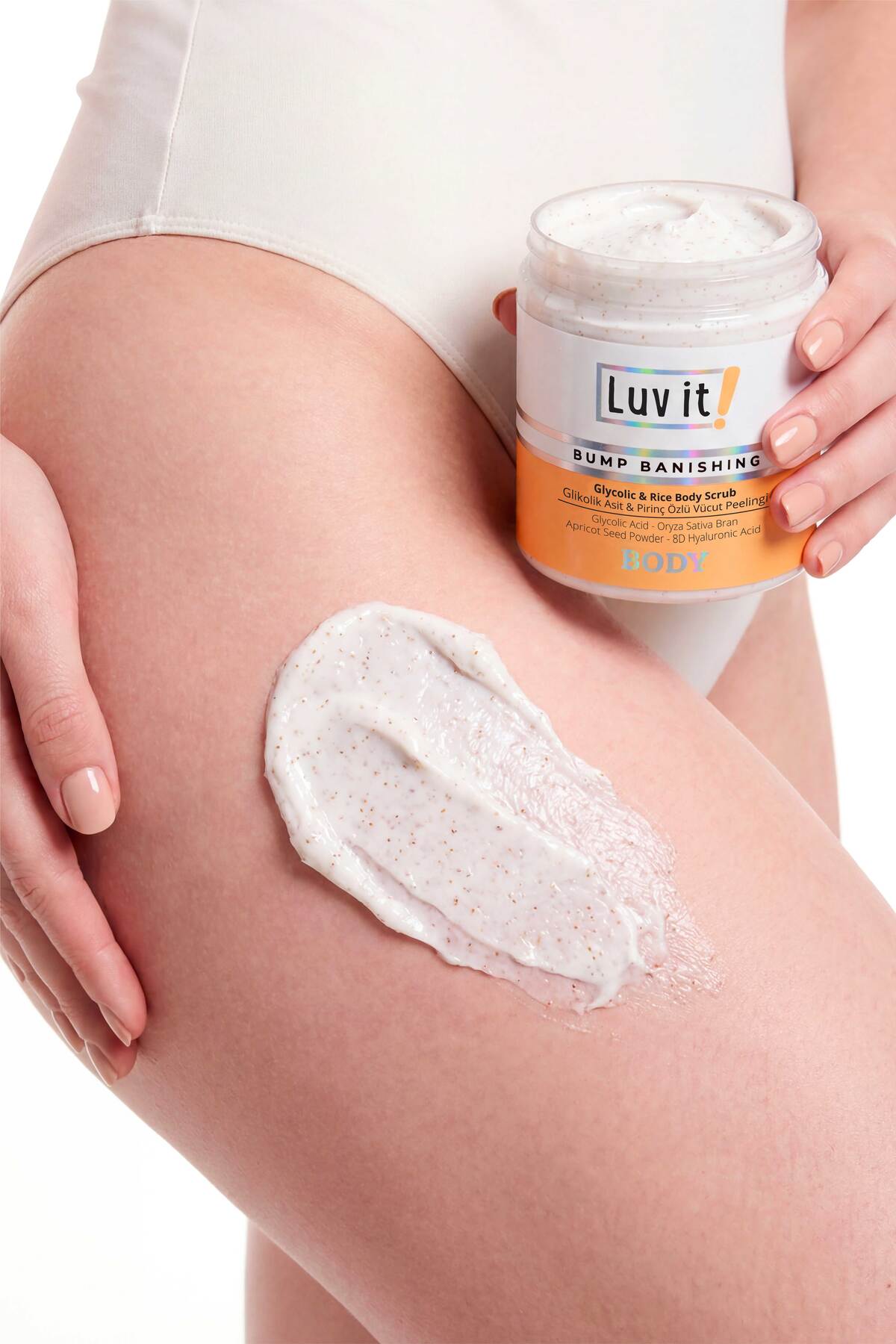 Glikolik Asit Vücut Peelingi - Pirinç Özlü Hyaluronik Asit İçeren Body Scrub 250 ml — L123 — تصویر 3 از 6