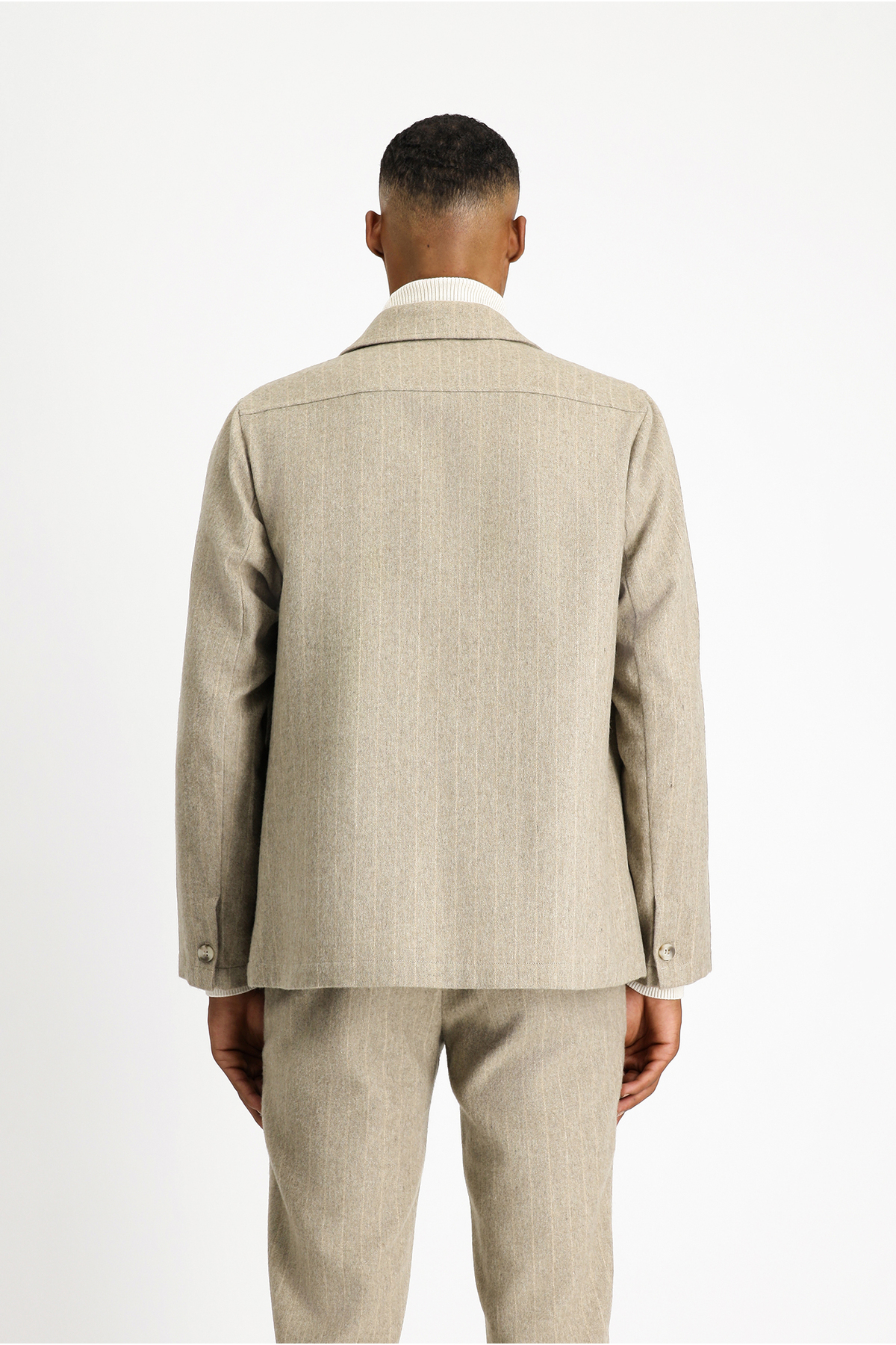 Kiğılı  6 Drop Regular Fit Standart Kesim Yünlü Çizgili Spor Ceket - Görsel 4