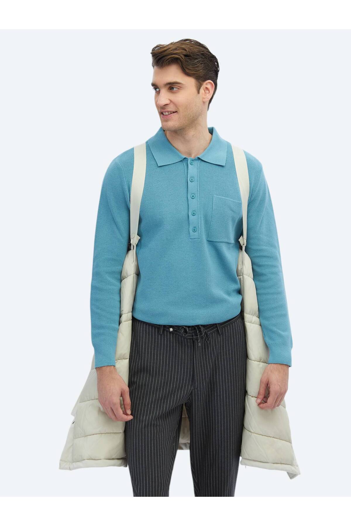 Kip Taş Comfort Fit Kapüşonlu Casual Dokuma Kaban görsel 7