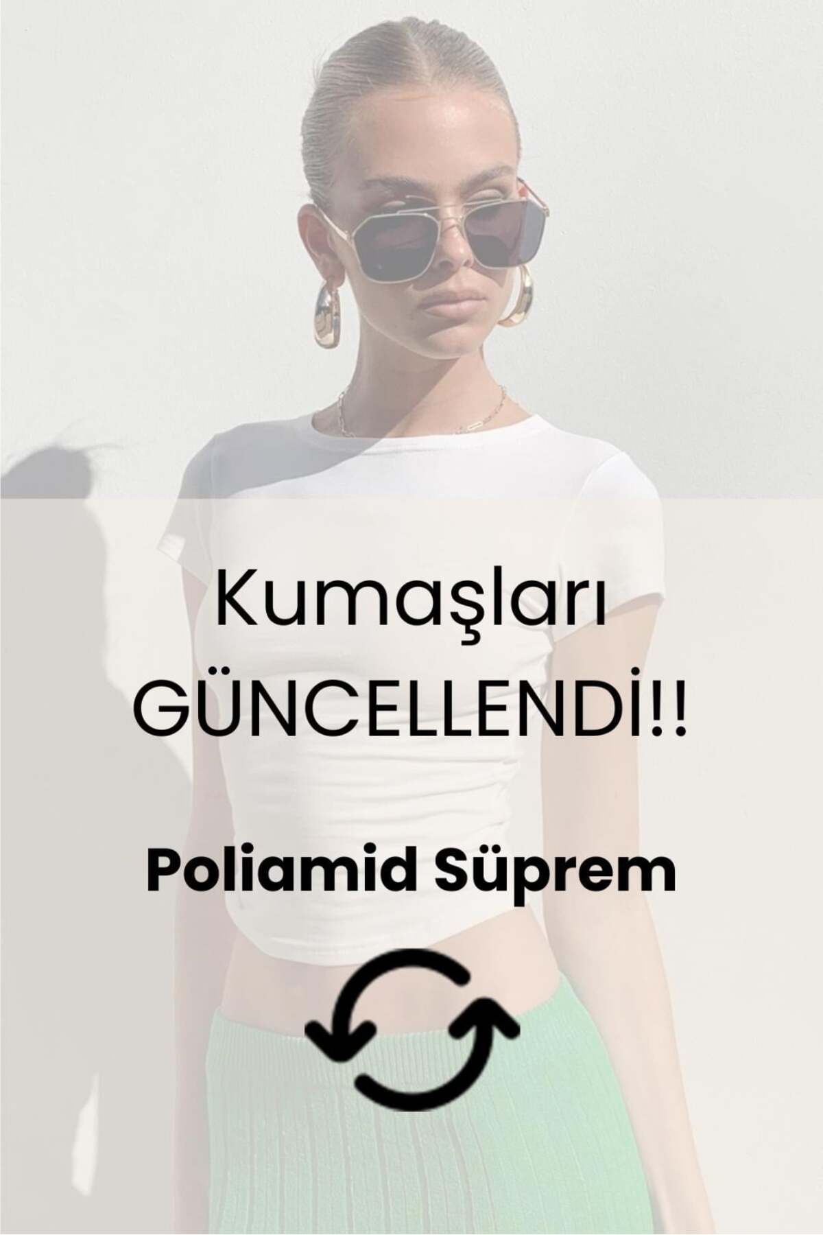 Madmext Yeşil Bisiklet Yaka Basic Kadın Tişört MG1725 görsel 4