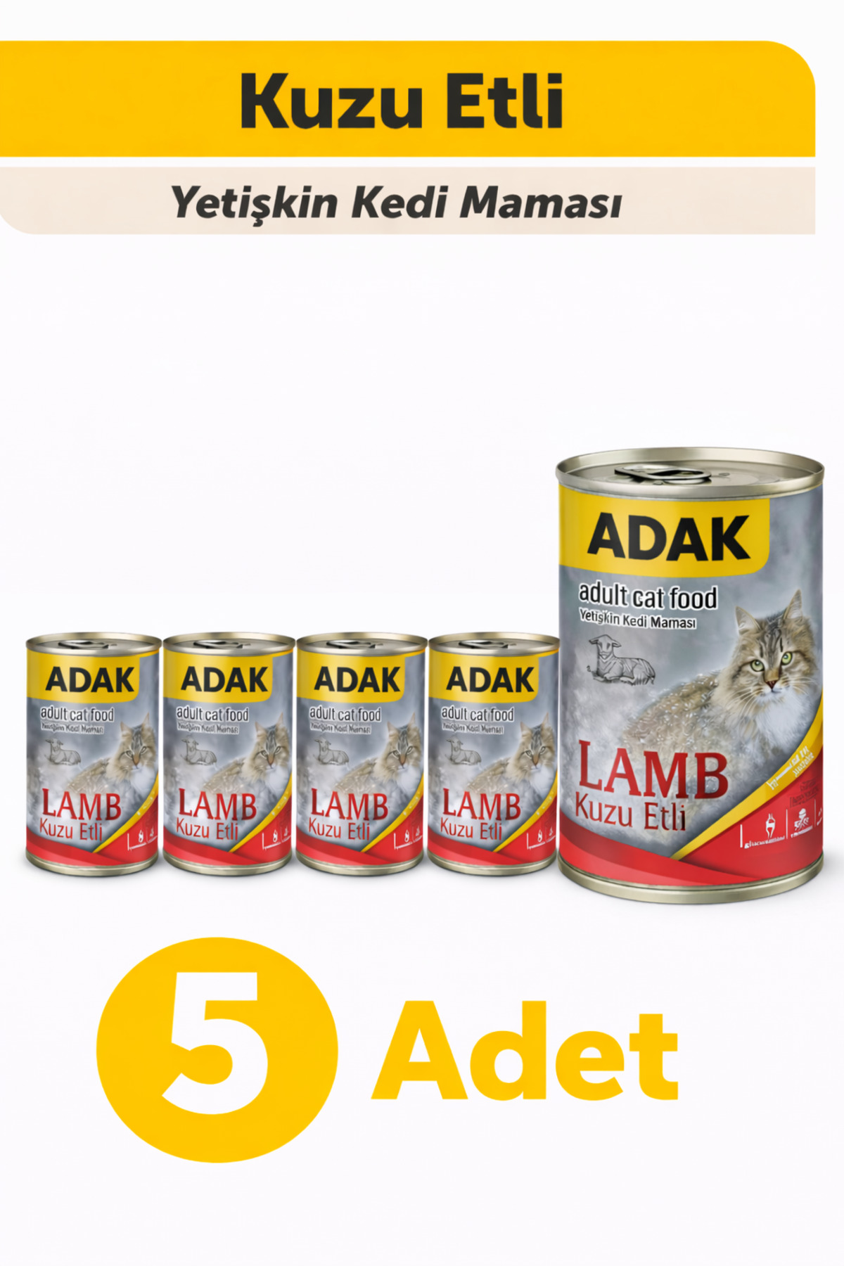 adak grup Adak Kuzu Etli Yetişkin Kedi Maması Konserve (5ADET)5*415g - Fiyatı, Yorumları